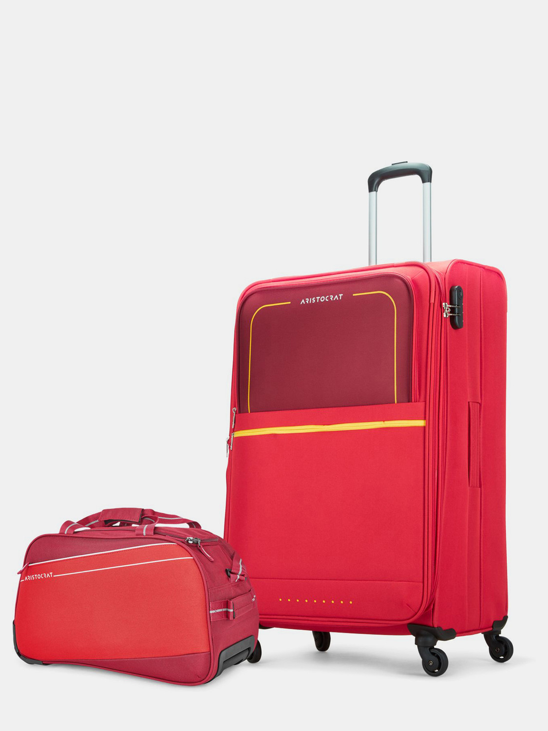 Image of ARISTOCRAT Evolve Large Trolley Bag 79cm & Delta Duffle Trolley 52cm For Travel Expandable Check-in Suitcase 4 Wheels - 34 inch