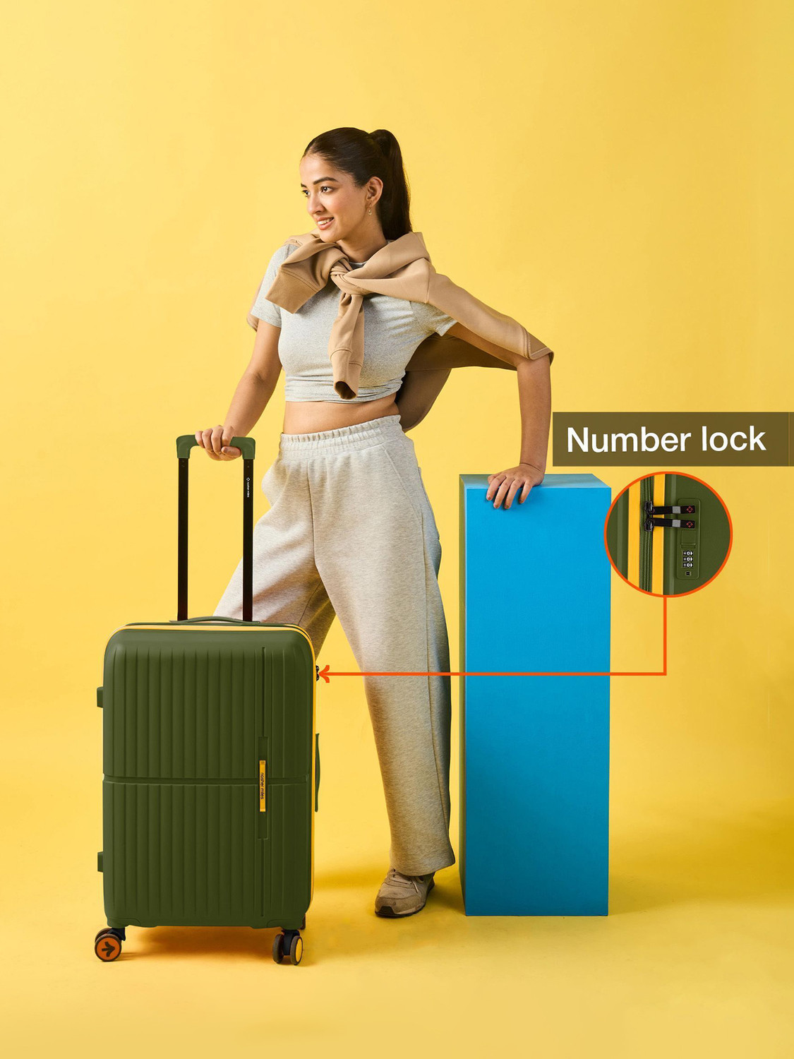 Image of NASHER MILES Springfield Hard-Sided Polypropylene Luggage Set of 2 Trolley Bag for Travel Cabin & Check-in Set 8 Wheels - 24 inch