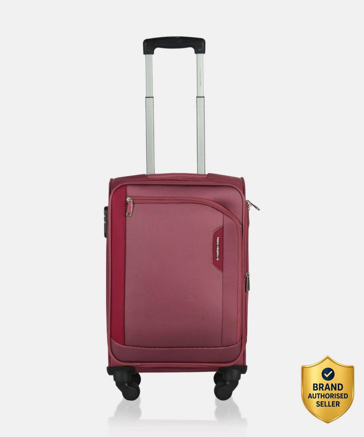 NASHER MILES Dallas Expander soft-sided Polyester Cabin Luggage Dark Maroon 20 inch |55cm Trolley bag Expandable  Cabin Suitcase 4 Wheels - 20 inch