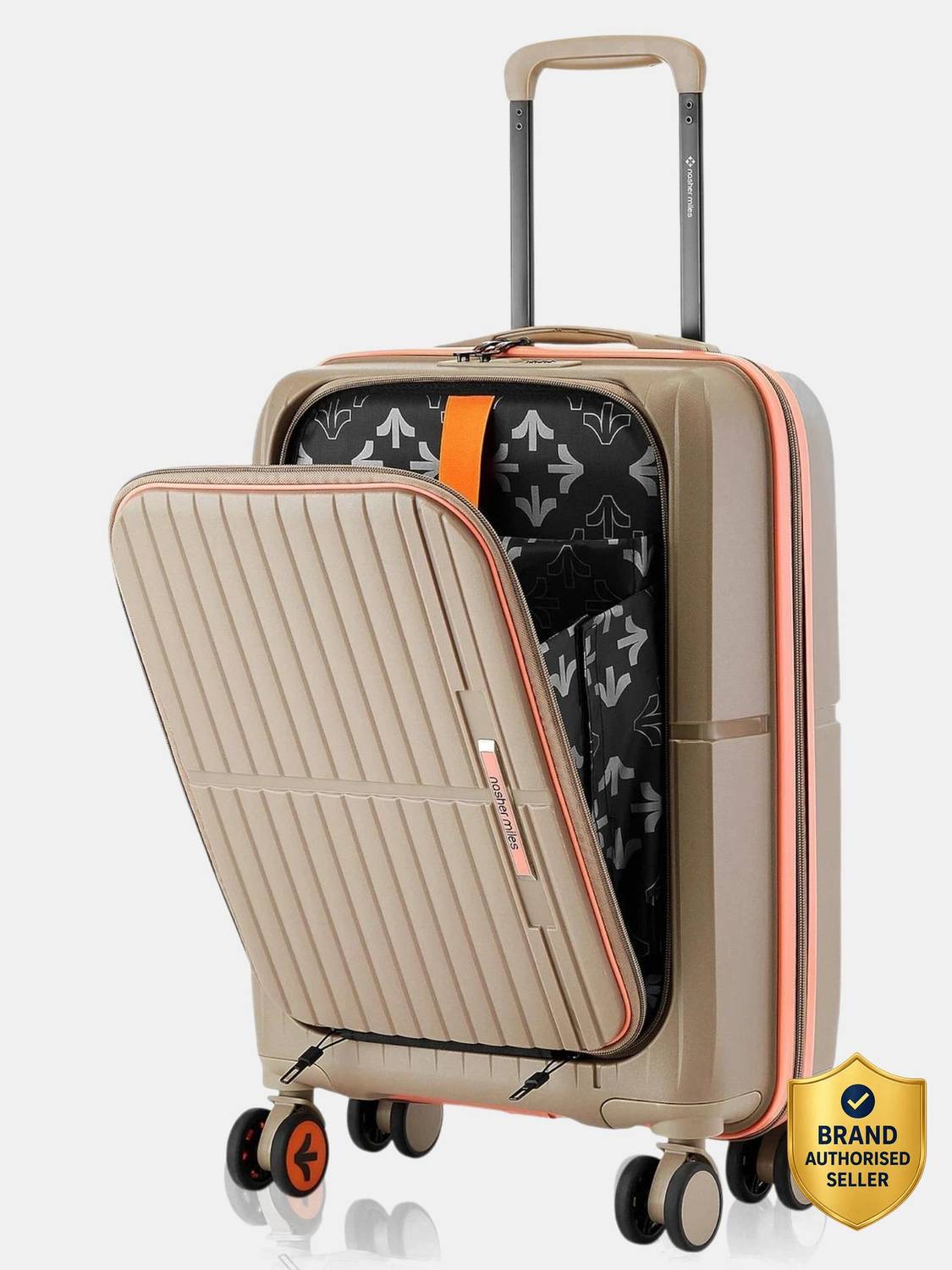 NASHER MILES Springfield HardSide Polypropylene Laptop Compartment Trolley Bag Cabin Suitcase 8 Wheels - 20 inch