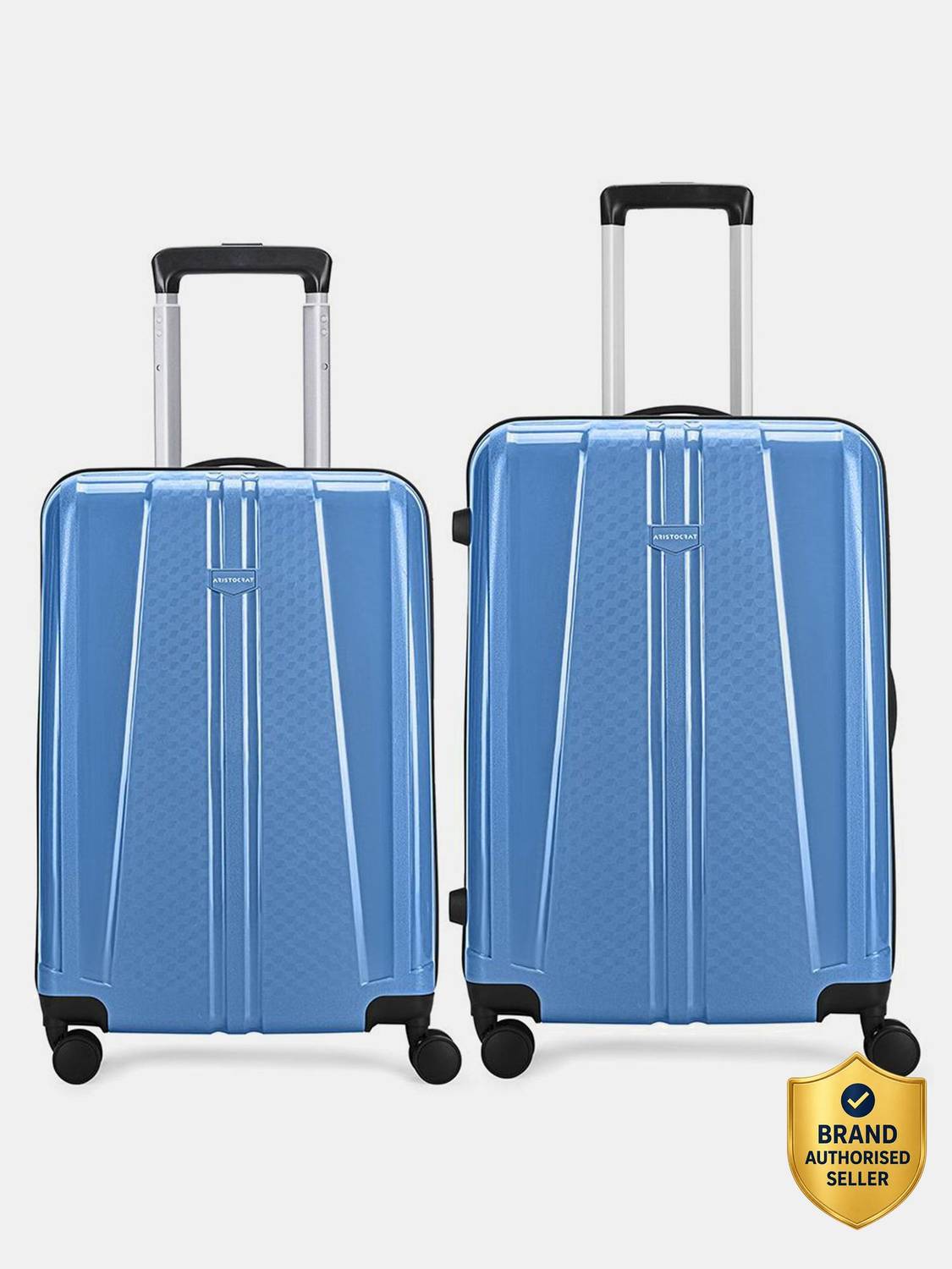 ARISTOCRAT by VIP Invictus 2 (Small 55cm | Medium 65cm) - Trolley Bag Ocean Blue Cabin & Check-in Set 8 Wheels - 26 Inch