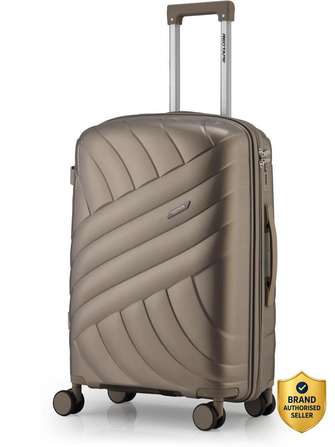 Image of Red Tape Unisex 60L Polycarbonate Hard Medium Check-in Trolley Bag (66 cm) Check-in Suitcase 8 Wheels - 24 inch