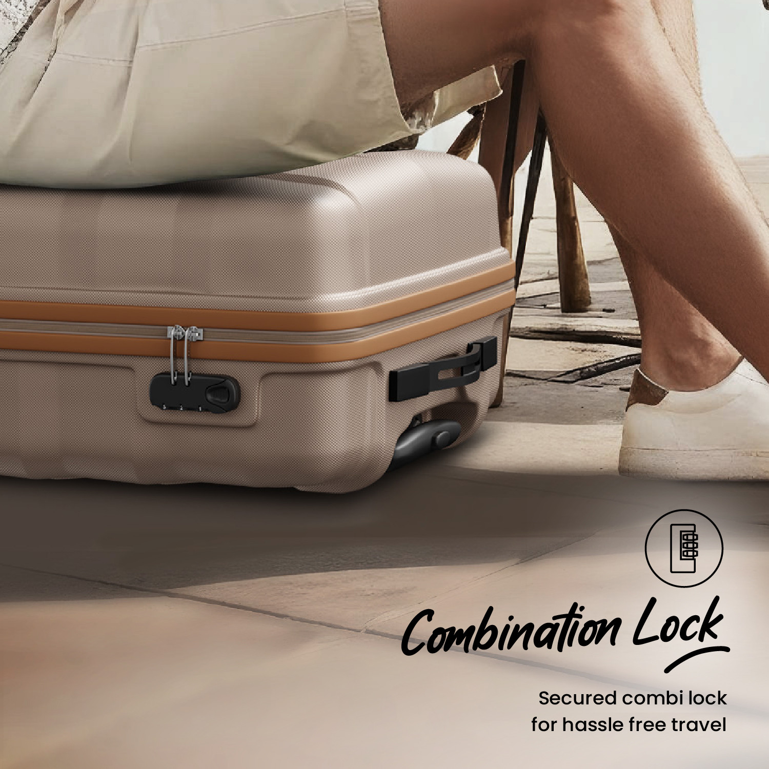 Image of ARISTOCRAT Comet Cabin Trolley Bag | Small Hard Luggage with Combination Lock Cabin Suitcase 8 Wheels - 22 Inch