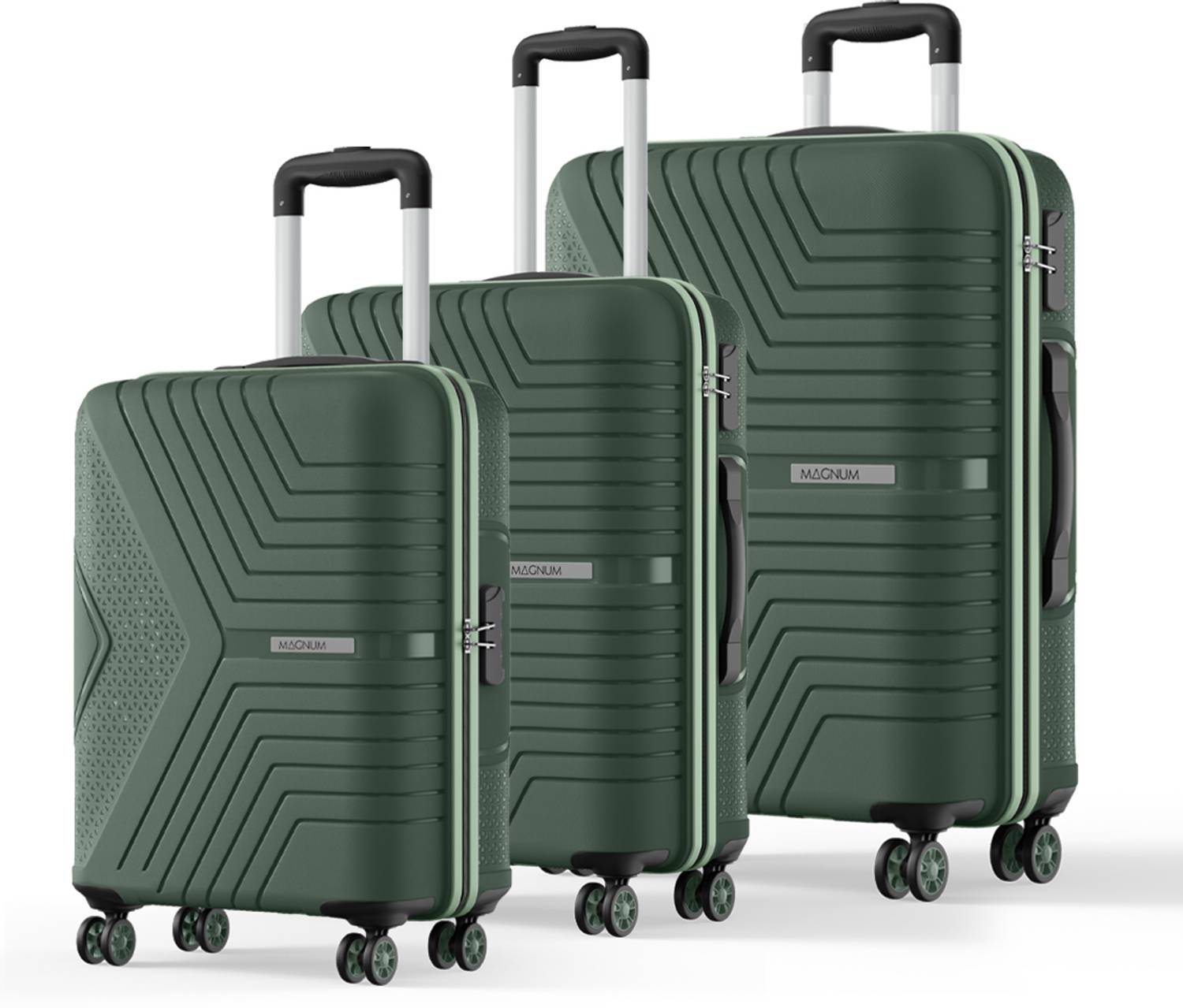 Magnum by Safari Hard Body Set of 3 Luggage 4 Wheels - Magnum Zen