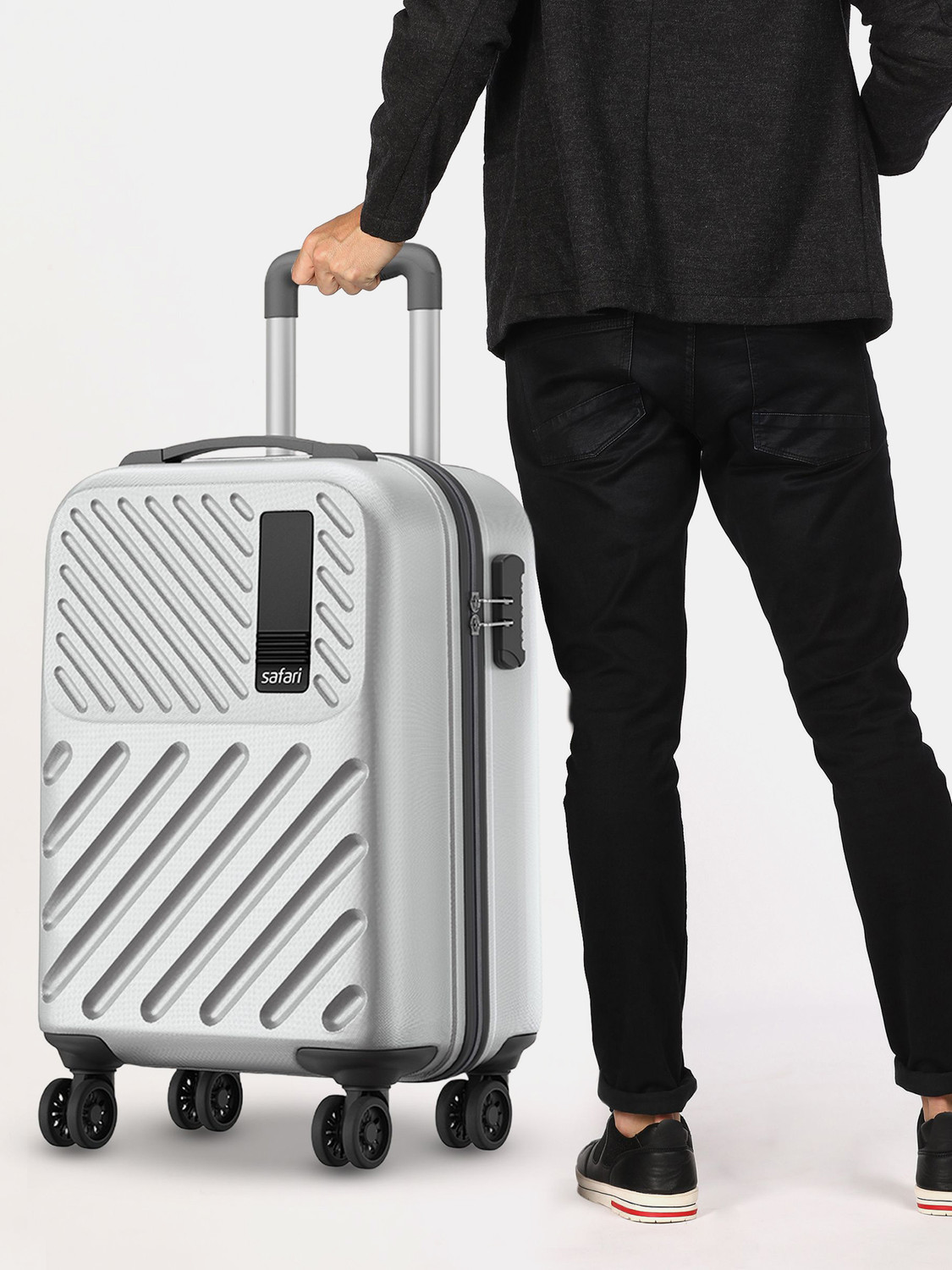 Image of SAFARI Small Cabin Suitcase (56 cm) 8 Wheels - ZODIAC 56 - Silver