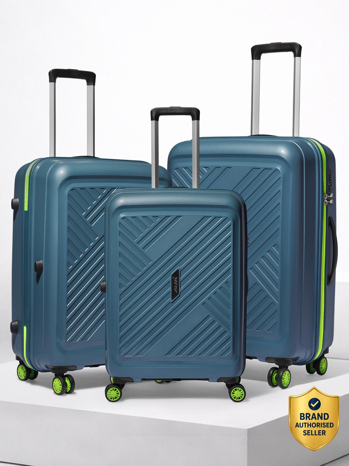 Image of ALFA by VIP Rhino Strong Hard Side Luggage | Trolley Bag With Flushed Combination Lock Cabin & Check-in Set 8 Wheels - 30 Inch