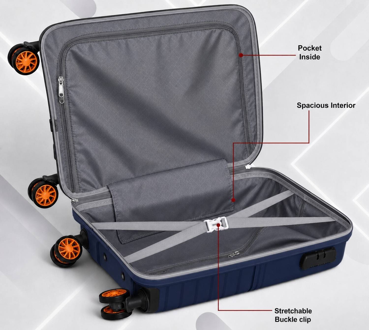KILLER Small Cabin Suitcase 55cm 8 Wheels Blue - Image 3
