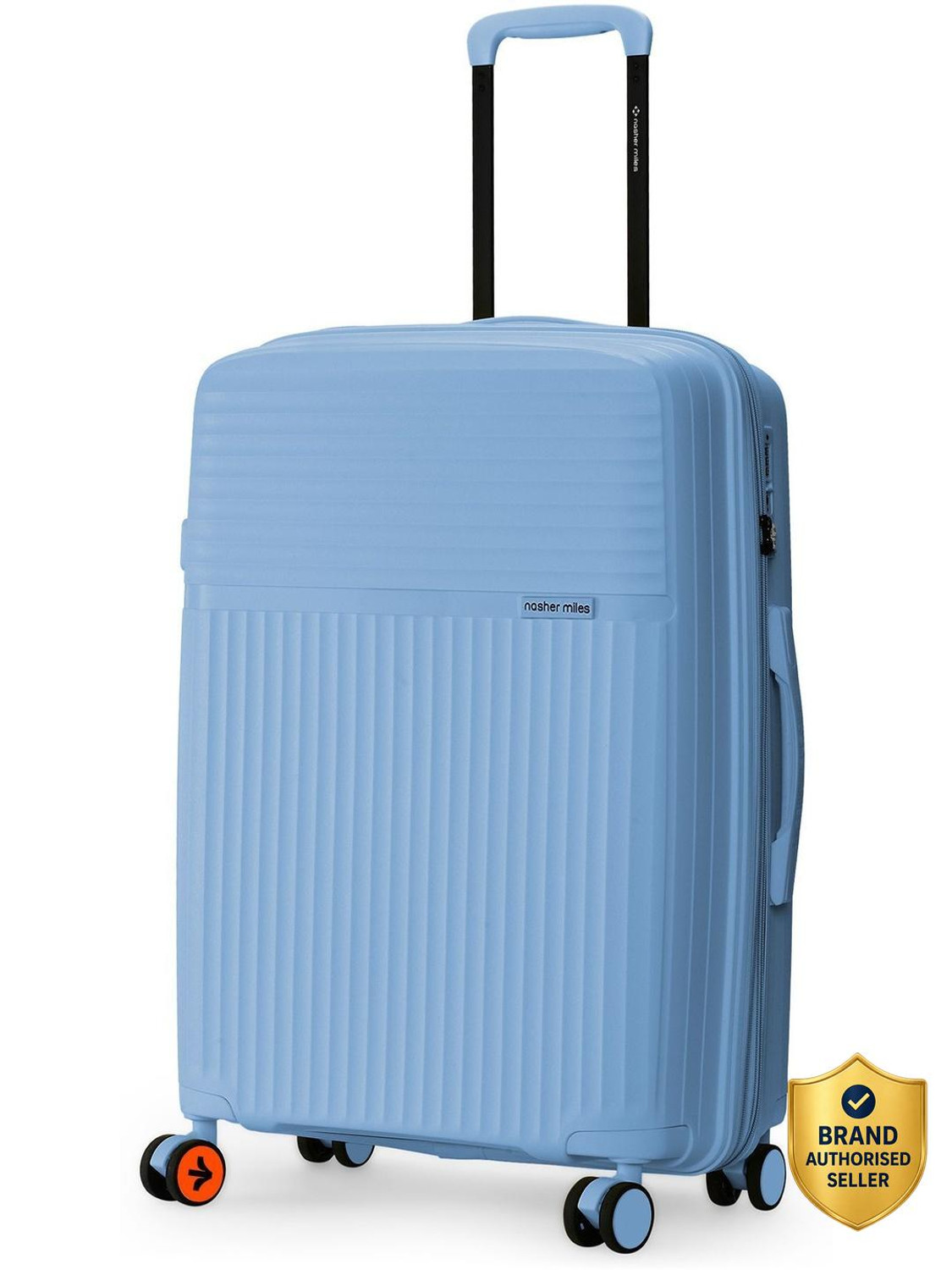 Image of NASHER MILES Krabi Expander Hardside Polypropylene Check-in Steel Blue 65cm Trolley Bag Expandable Check-in Suitcase 8 Wheels - 24 inch