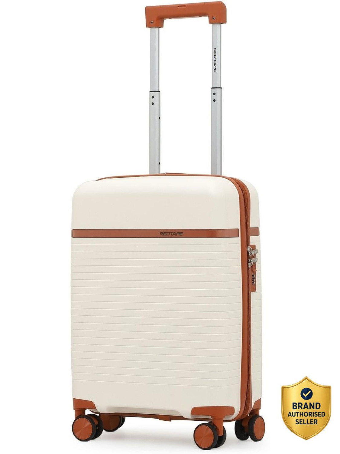 Image of Red Tape Unisex 40L Polypropylene Hard Trolley Bag With Mobile Holder Cabin Suitcase 8 Wheels - 20 inch