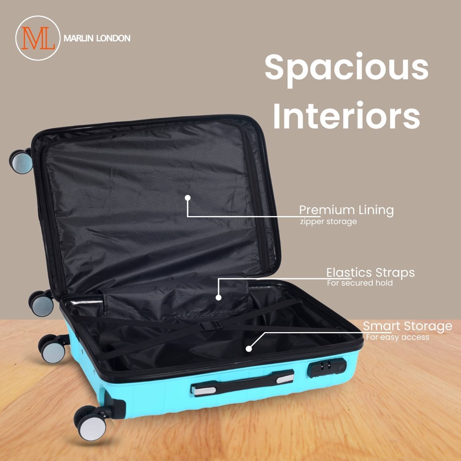 Marlin UDAAN 20 inch 8-Wheel Cabin Suitcase - Image 3