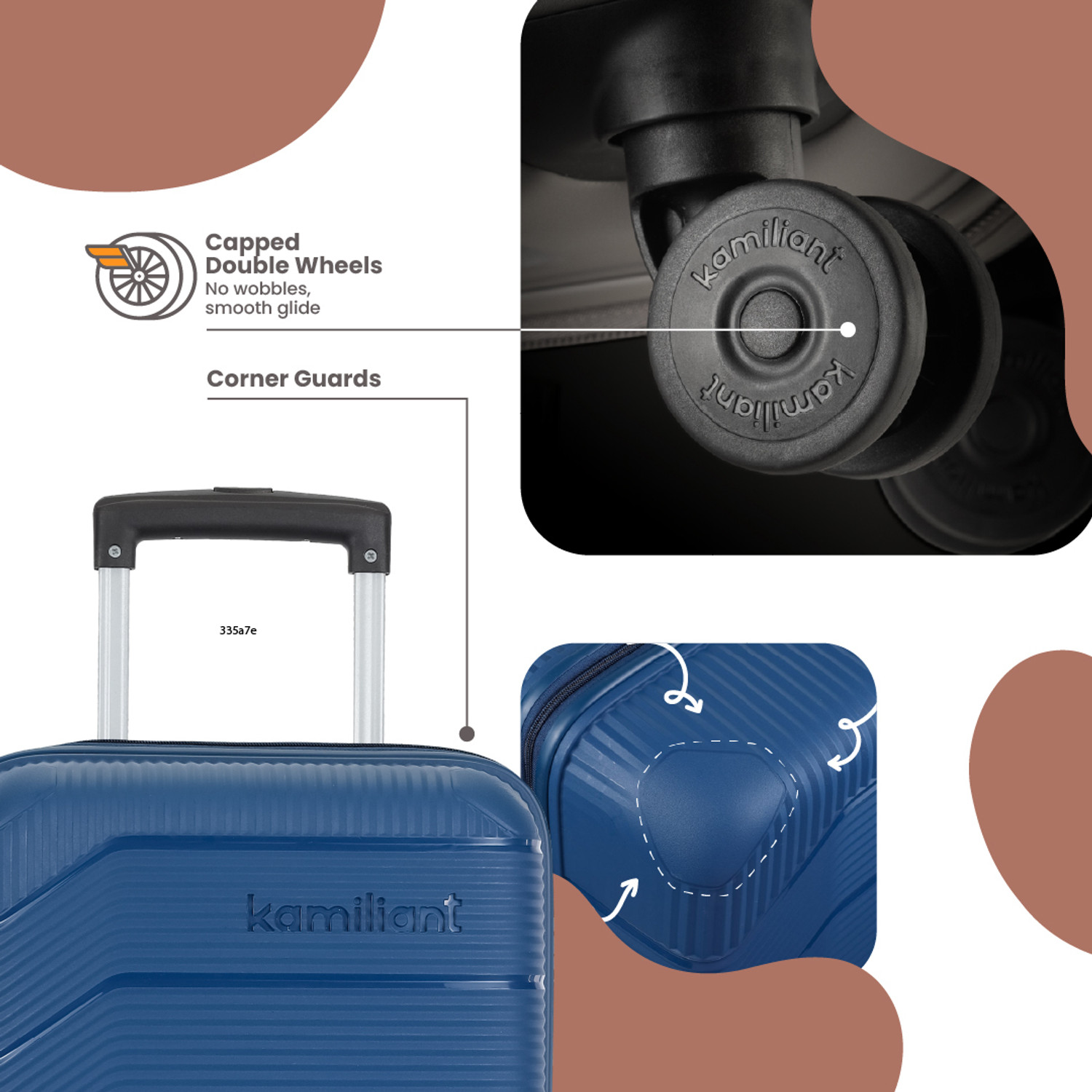 Image of KAMILIANT by American Tourister ARMOR Cabin Suitcase 8 Wheels - 21 inches