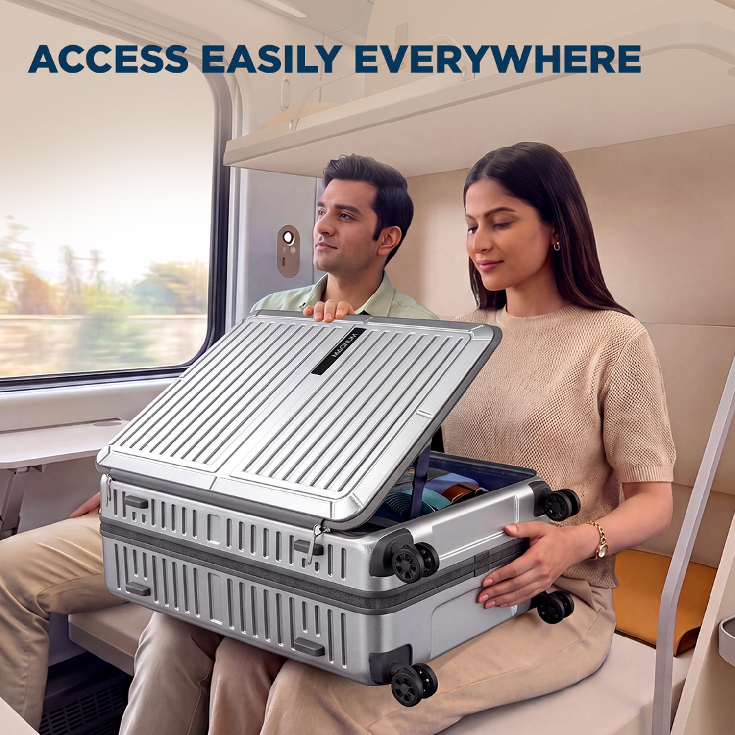 Image of Safari THERON 66 4W SILVER Check-in Suitcase 8 Wheels - 25 Inches