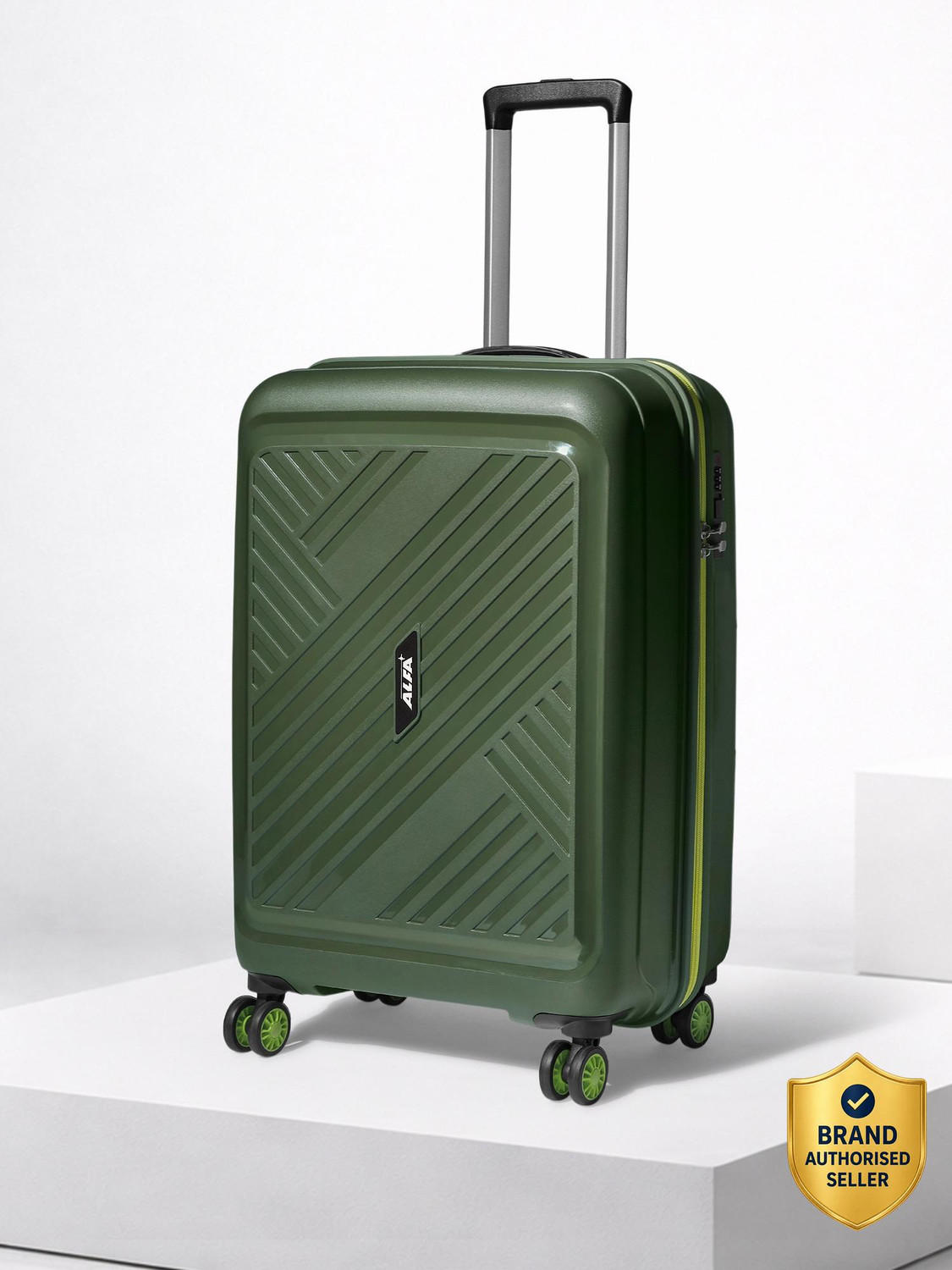 Image of ALFA by VIP Rhino Strong Hard Side Luggage | Trolley Bag With Flushed Combination Lock Cabin Suitcase 8 Wheels - 22 Inch