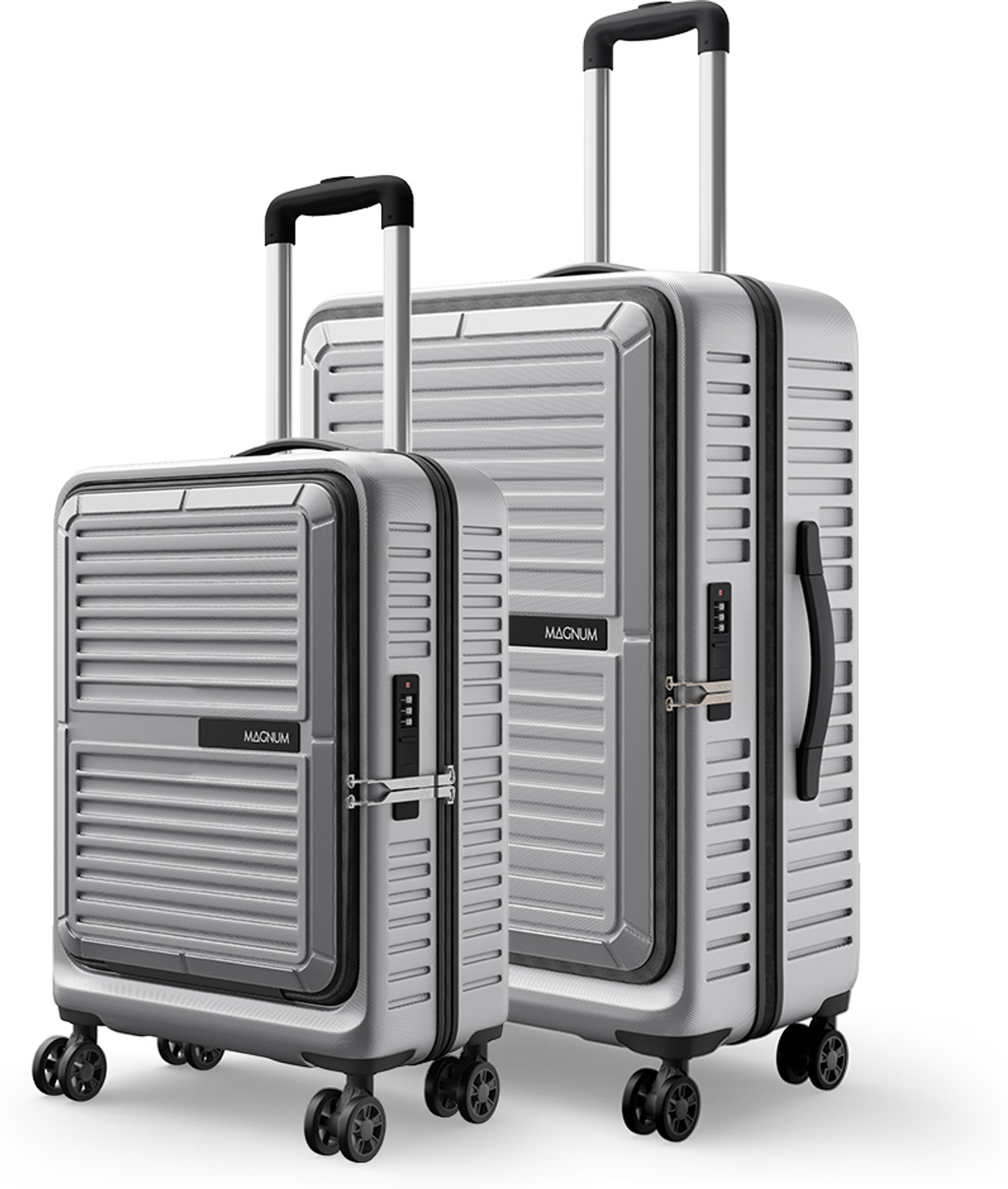 Image of Safari THERON 55 /66 4W SILVER Cabin & Check-in Set 8 Wheels - 25 Inches