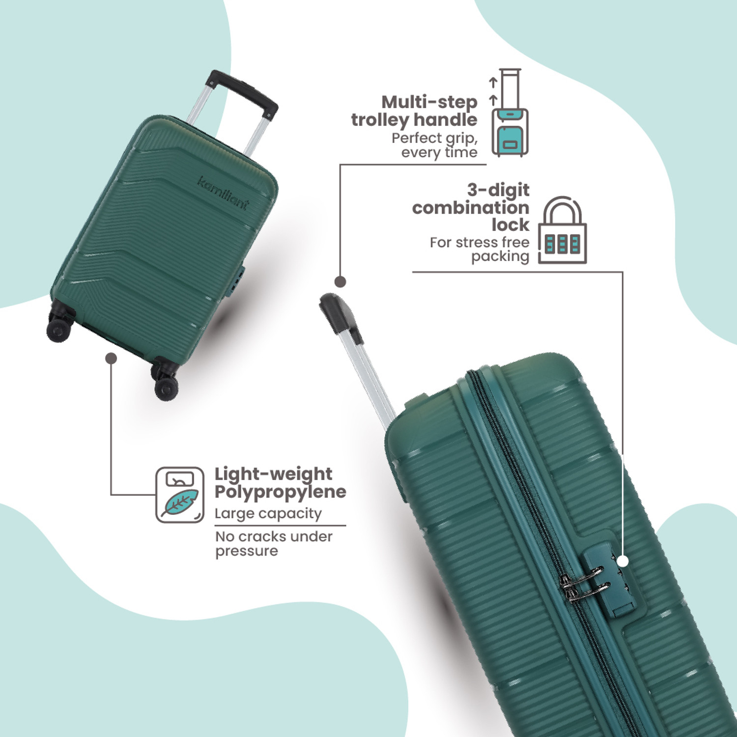 Image of KAMILIANT ARMOR Check-in Suitcase 8 Wheels - 26 inches