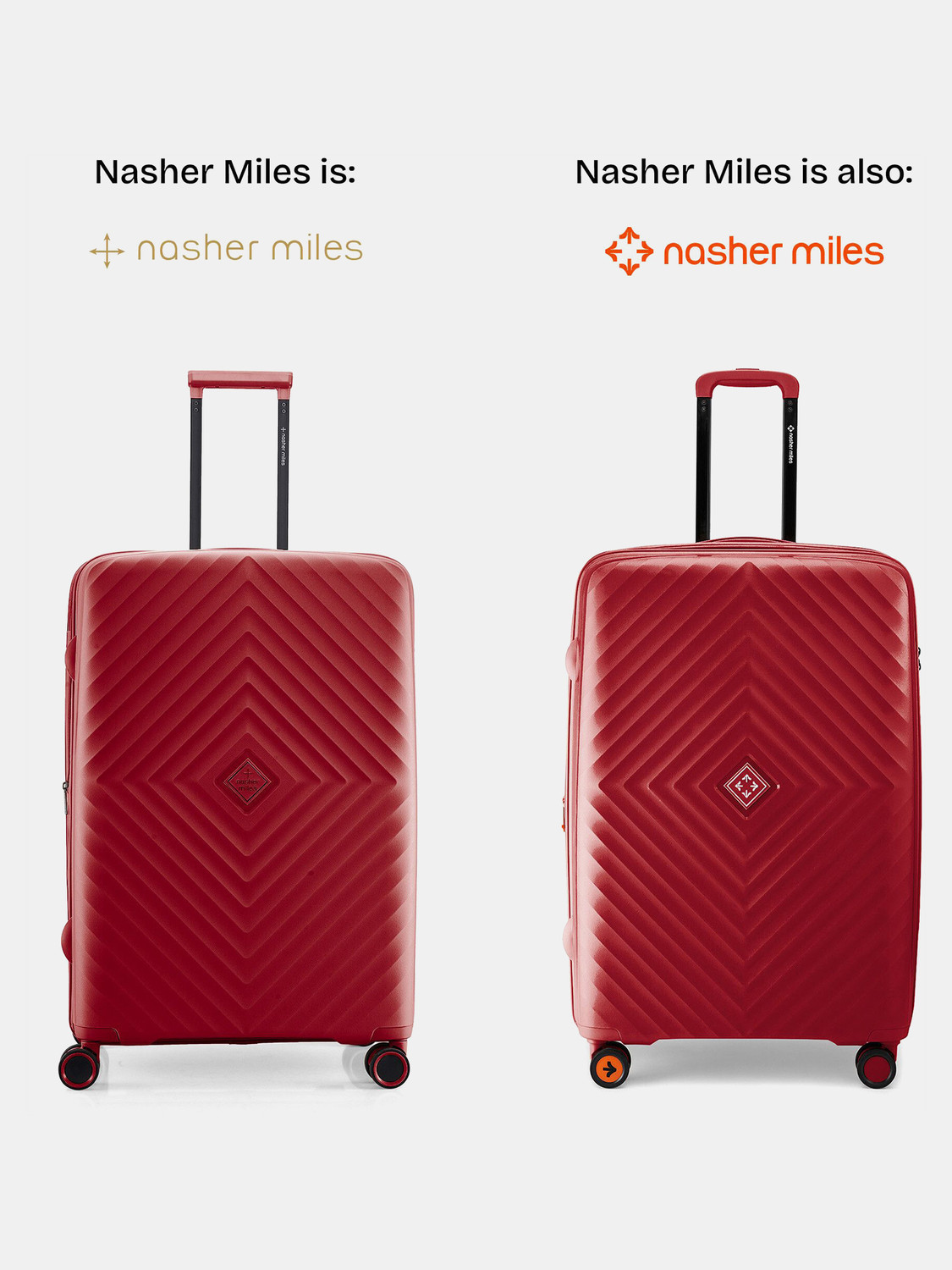 Image of NASHER MILES Antwerp Expander Hardside Polypropylene Maroon Trolley Bag(65&75Cm) Expandable Check-in Suitcase 8 Wheels - 28 inch