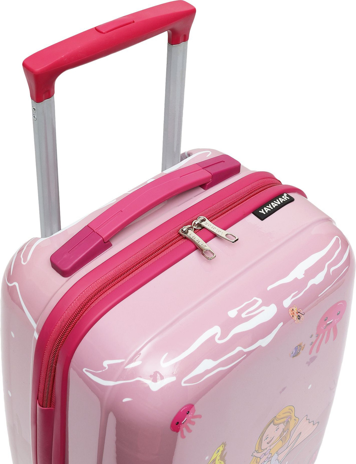 Image of YAYAVAR MERMAID PRINCESS OFFICIAL MERCHANDISE KIDS TROLLEY 5 Year International Warranty Cabin Suitcase 8 Wheels - 20 inch