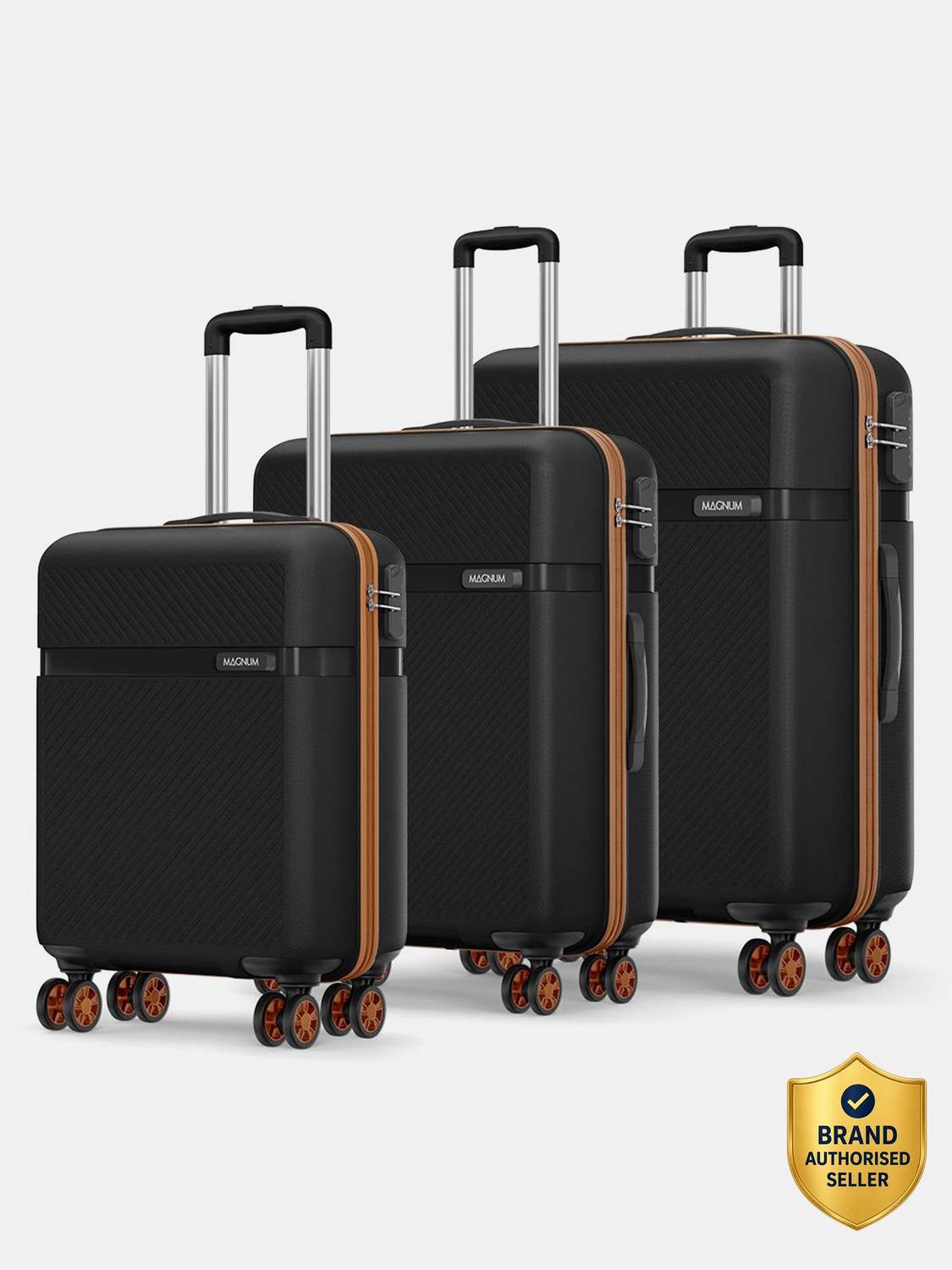 SAFARI Fury 55/66/75 4W Black Tan Cabin & Check-in Set 8 Wheels - 30 Inches