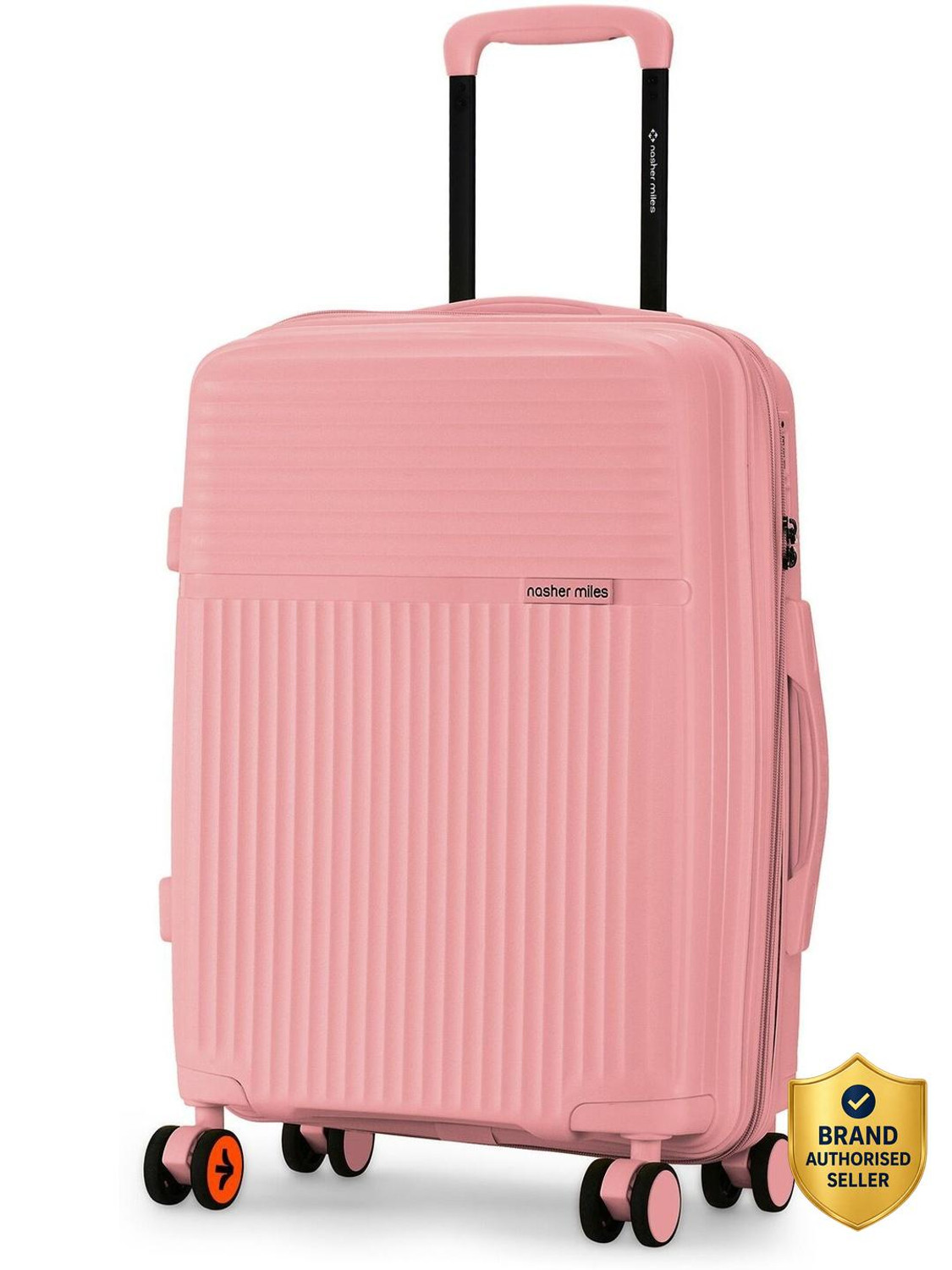 Image of NASHER MILES Krabi Expander Hardside Polypropylene Cabin Peach 55cm Trolley Bag Expandable Cabin Suitcase 8 Wheels - 20 inch