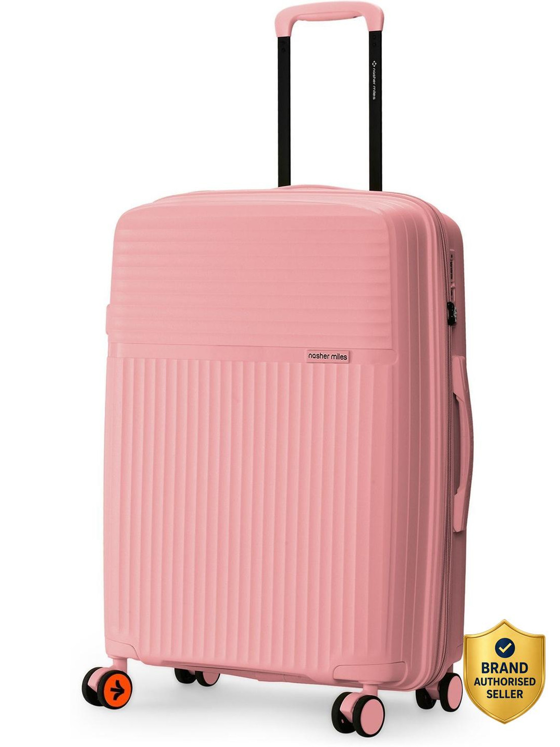 Image of NASHER MILES Krabi Expander Hardside Polypropylene Check-in Peach 65cm Trolley Bag Expandable Check-in Suitcase 8 Wheels - 24 inch