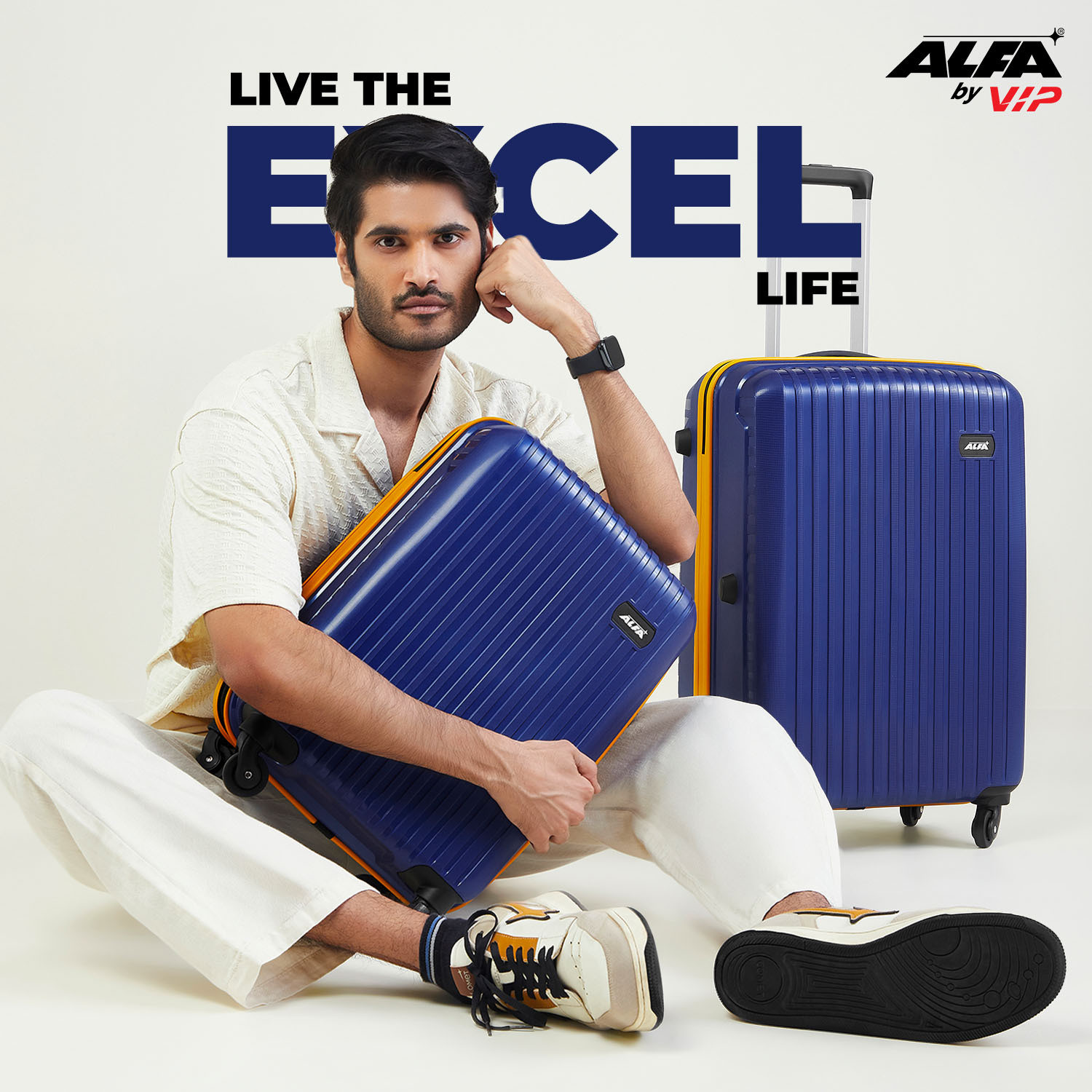Image of ALFA by VIP Excel Polypropylene | Trolley Bag With Combination Lock Check-in Suitcase 8 Wheels - 30 Inch
