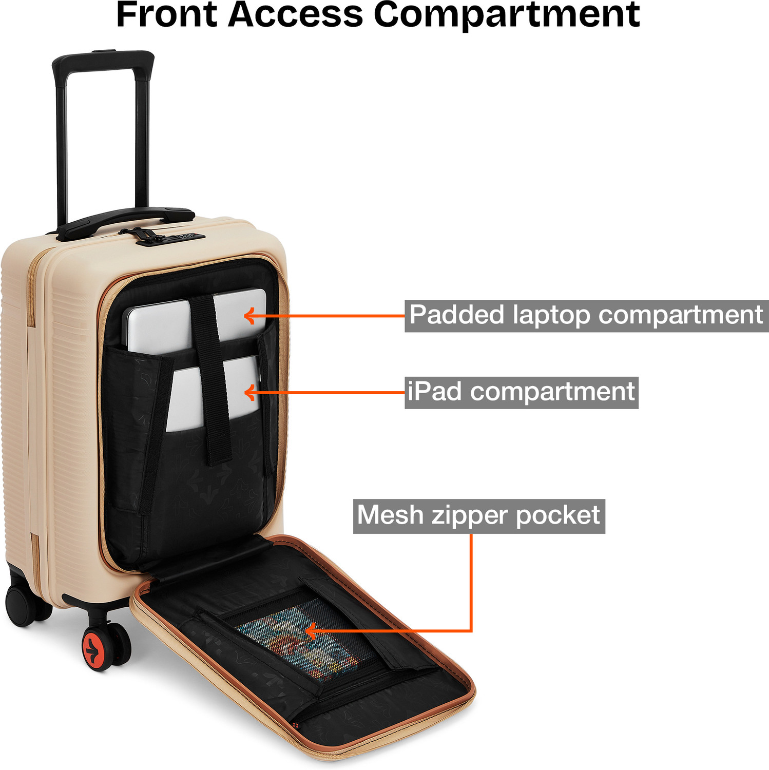 Image of NASHER MILES Shibuya Polypropylene 20 Inch Carry On Trolley Bag with Laptop Compartment Cabin Suitcase 8 Wheels - 20 inch
