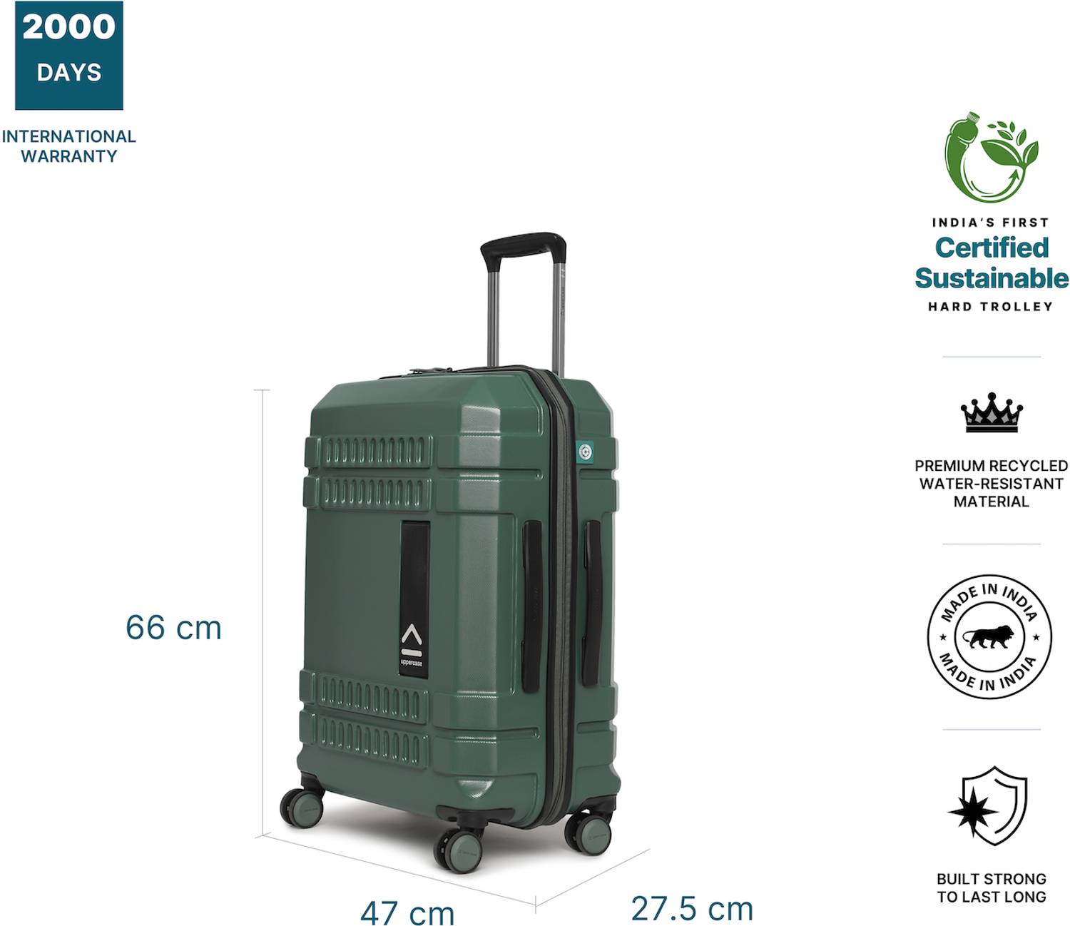 Uppercase Bullet 66cm Hardsided Trolley Bag 8 Wheels - Image 5