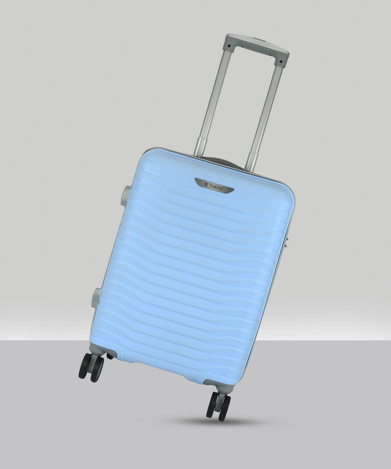 TrekLite Hard Sided,Combination Lock,8 Wheel Trolley Bag For Unisex-Ocean Blue Cabin & Check-in Set 8 Wheels - 20 inch