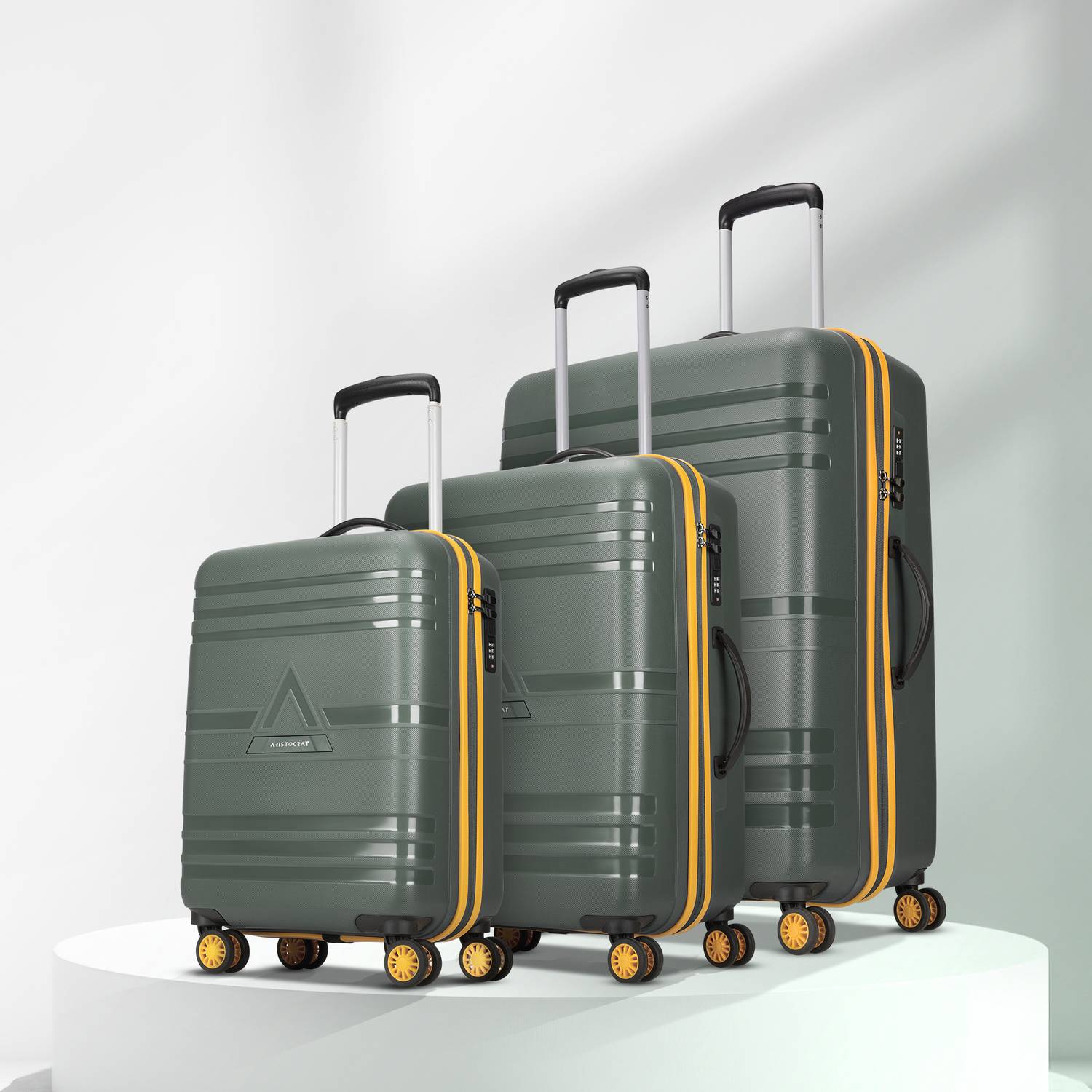 ARISTOCRAT Airstop Max 3-Piece Hard Side Luggage - Green - Image 1