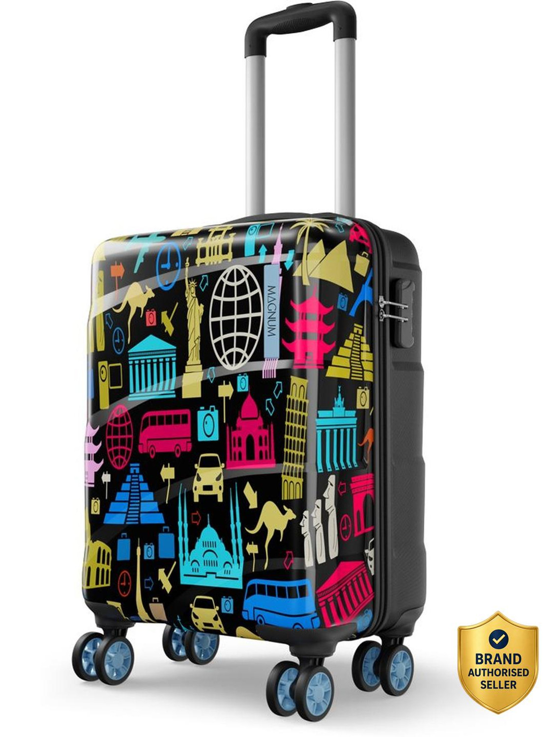 Image of Safari WANDERLUST PLUS 55 4W PRINTED Cabin Suitcase 8 Wheels - 22 Inches