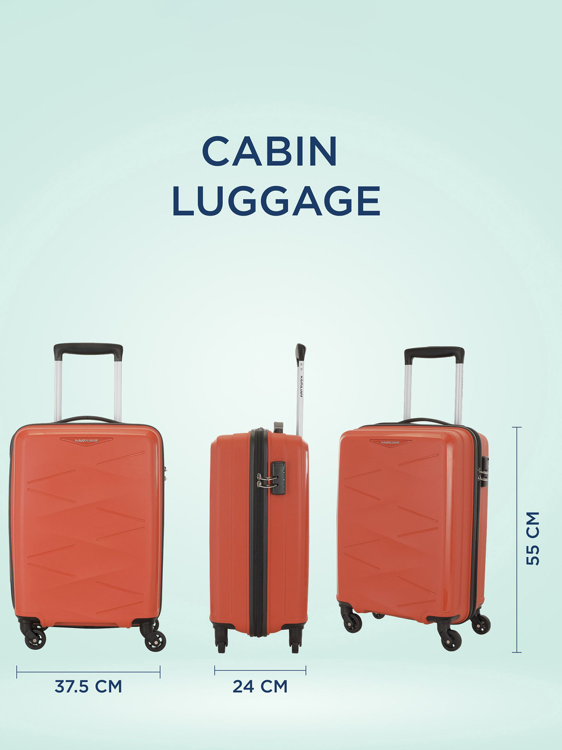 Image of Kamiliant by American Tourister Combination Lock-Triprism Cabin Suitcase 4 Wheels - 21 inches