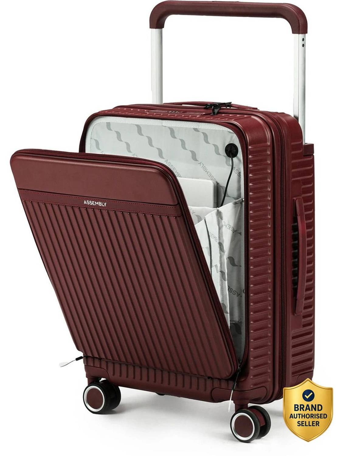 Assembly Small Hard-sided Trolley Luggage Bag (45L) with Packing Organiser Cabin Suitcase 8 Wheels - 20 inch