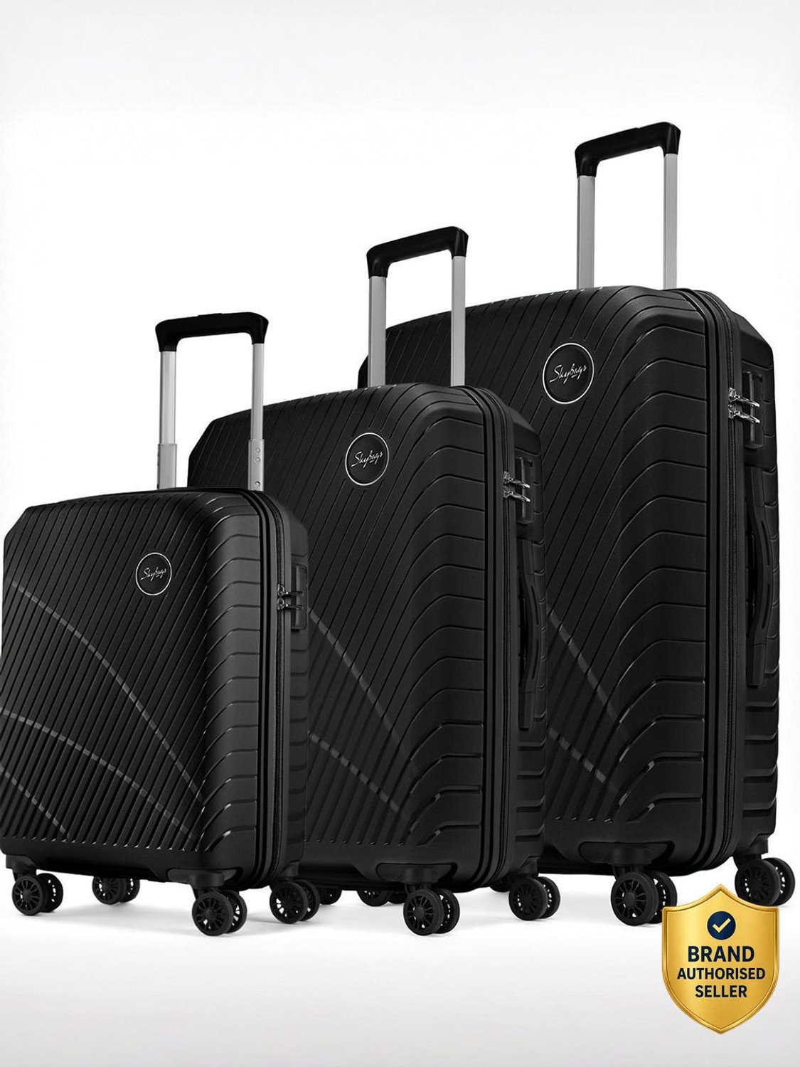 Image of SKYBAGS Streax Set of 3 Trolley Bag 55, 66 & 76cm | Hard Luggage | Combination Lock Cabin & Check-in Set 8 Wheels - 30 inch