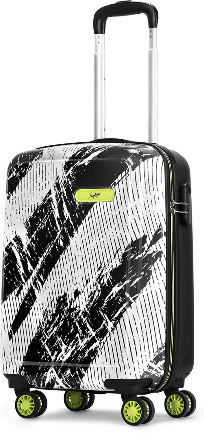 Image of SKYBAGS Stroke Neo Printed Hard Side Trolley Bag Lightweight, Stylish Travel Luggage Cabin Suitcase 8 Wheels - 22 Inch
