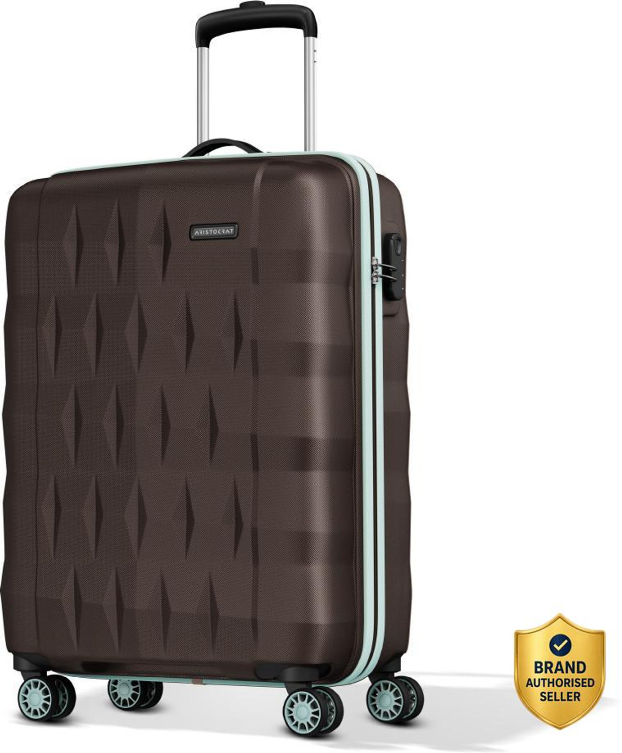 Image of ARISTOCRAT Comet Cabin Trolley Bag | Small Hard Luggage with Combination Lock Cabin Suitcase 8 Wheels - 22 Inch