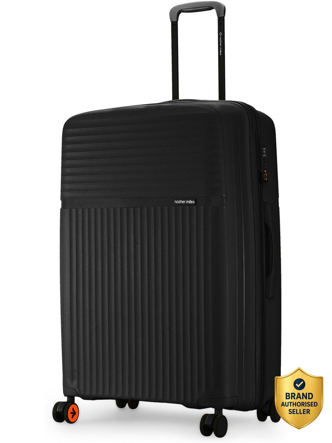 Image of NASHER MILES Krabi Expander Hardside Polypropylene Check-in Black 75cm Trolley Bag Expandable Check-in Suitcase 8 Wheels - 28 inch