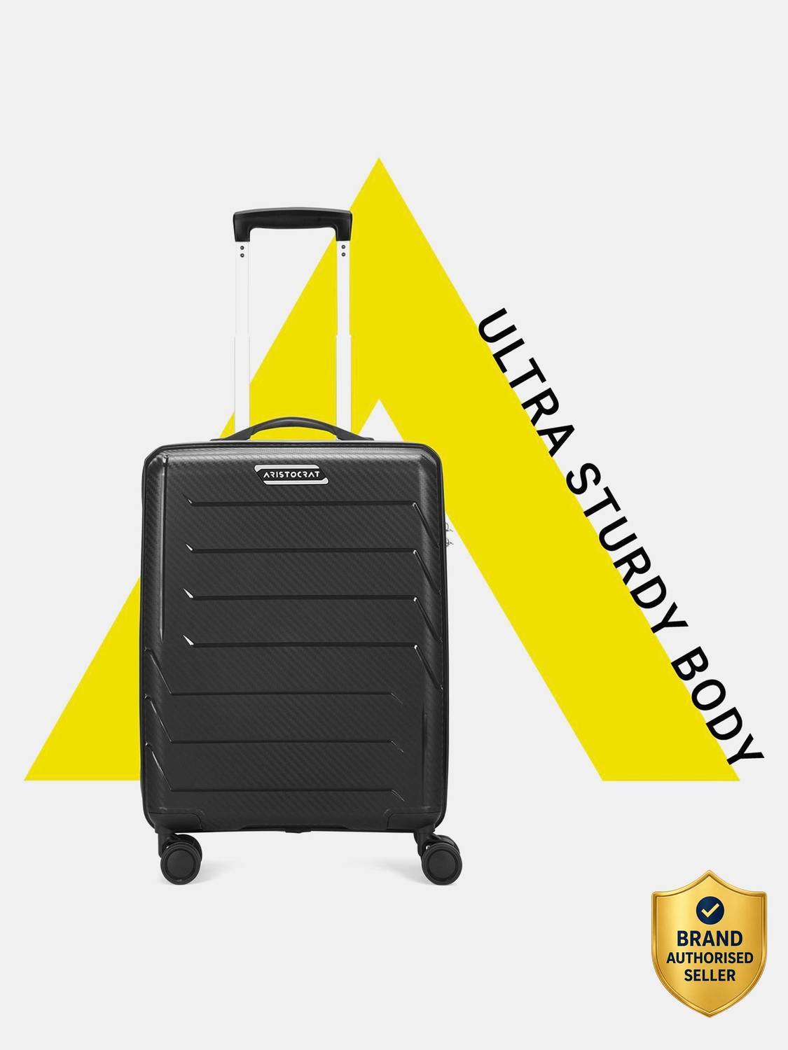 ARISTOCRAT CHROMA 8W(N) STROLLY CABIN 360 BLACK Cabin Suitcase 8 Wheels - 22 Inch