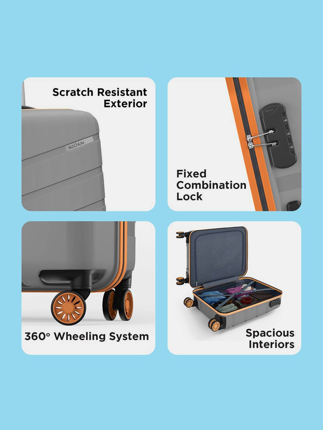 Safari Magnum Evolix 55 Cabin Suitcase 8 Wheels - 22 Inch - Image 4