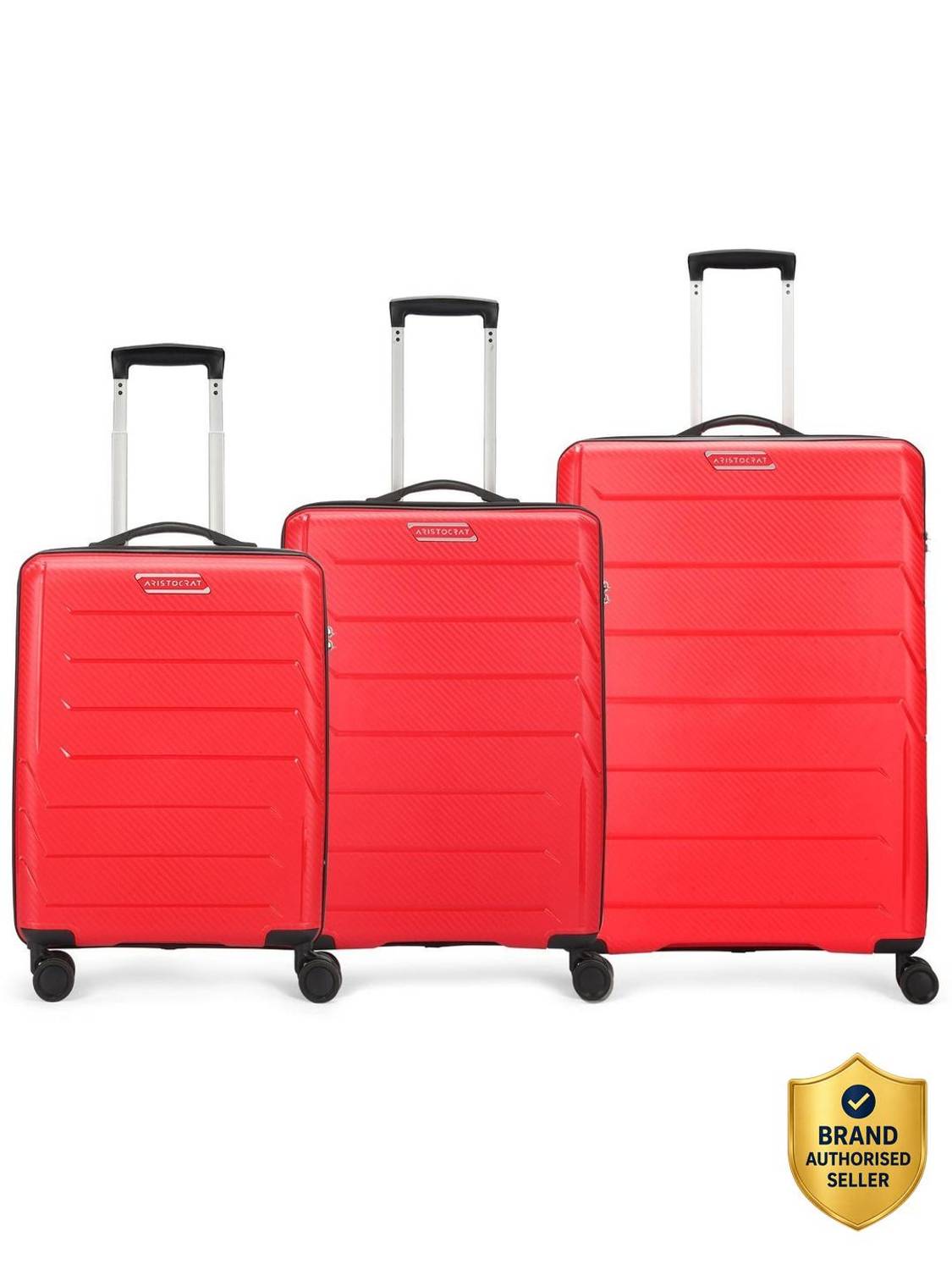 ARISTOCRAT Chroma 8W(N) Strolly Cb+Md+Lg 360 Red Cabin & Check-in Set 8 Wheels - 30 Inch