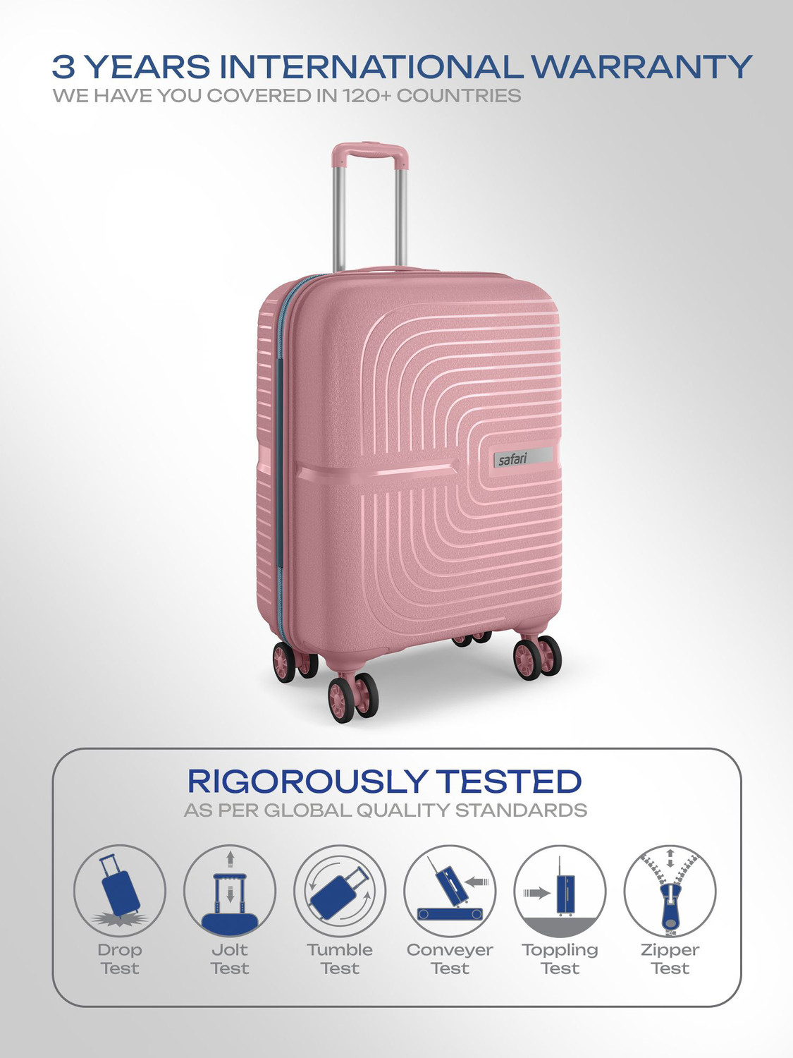 Image of SAFARI ECLIPSE NEO 55 4W ROSE GOLD Cabin Suitcase 8 Wheels - 22 Inches
