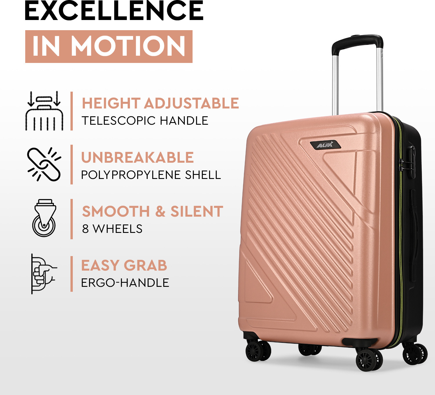 Image of ALFA by VIP RUNWAY Check-in Suitcase 8 Wheels - 29 Inch