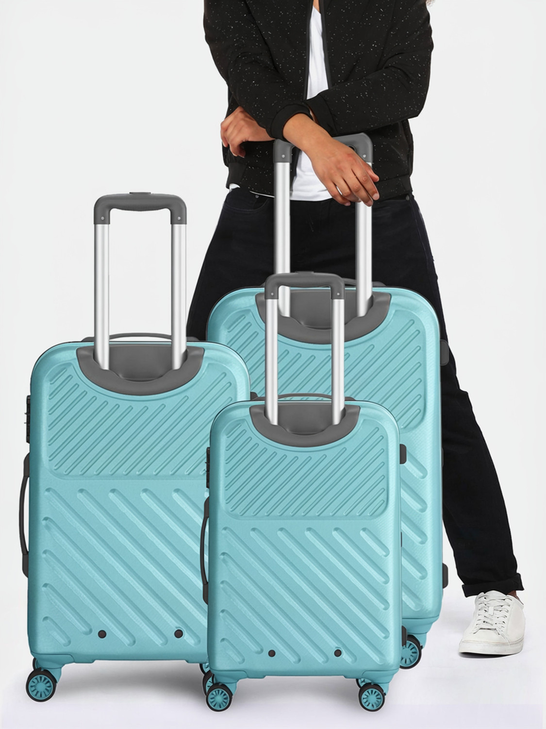 Image of SAFARI Hard Body Set of 3 Luggage 8 Wheels - ZODIAC of 3 (Small 56cm | Medium 66cm | Large 76cm) 4W - Teal