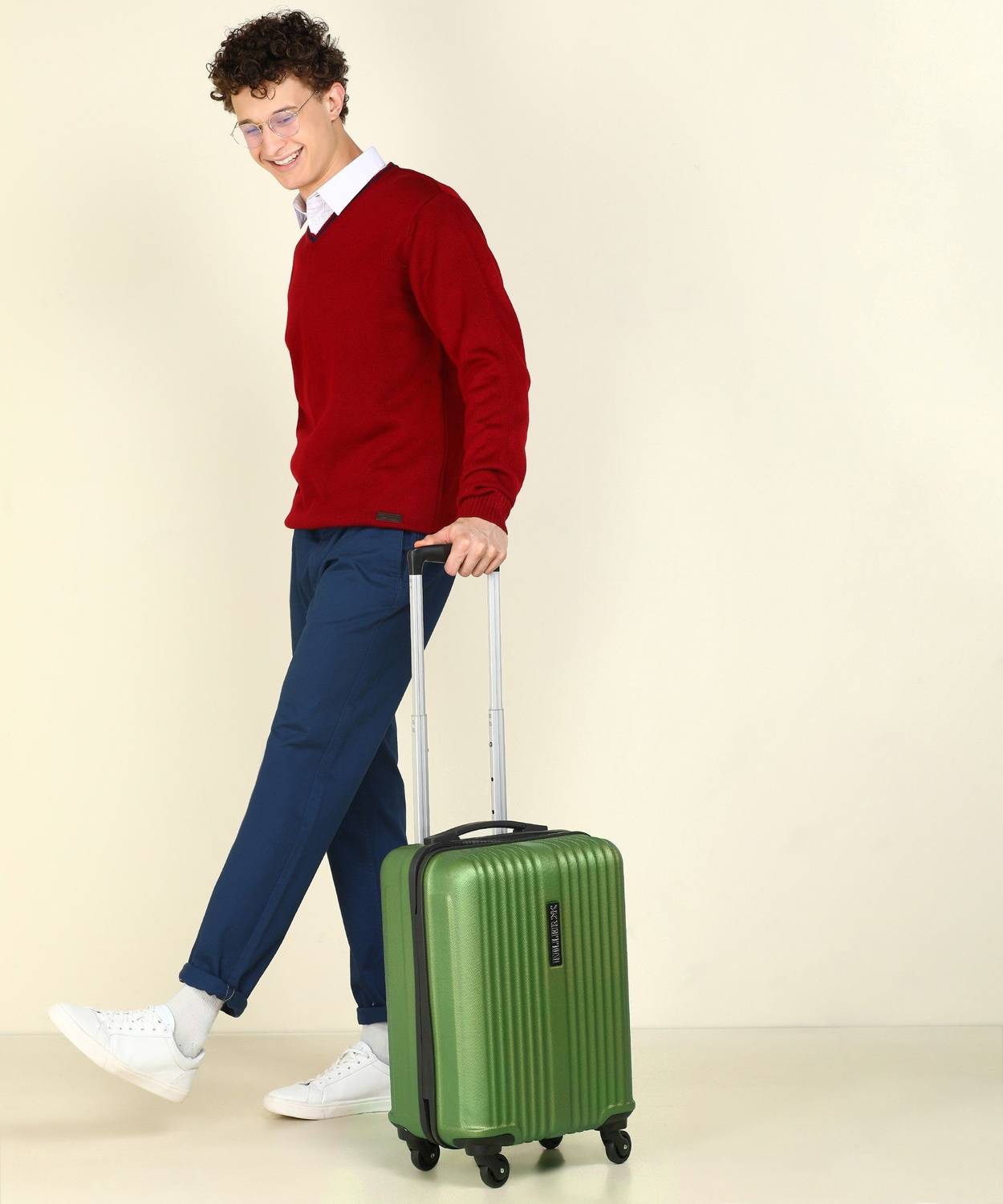 KILLER Small Cabin Suitcase 53cm 4-Wheels Olive Green - Image 2