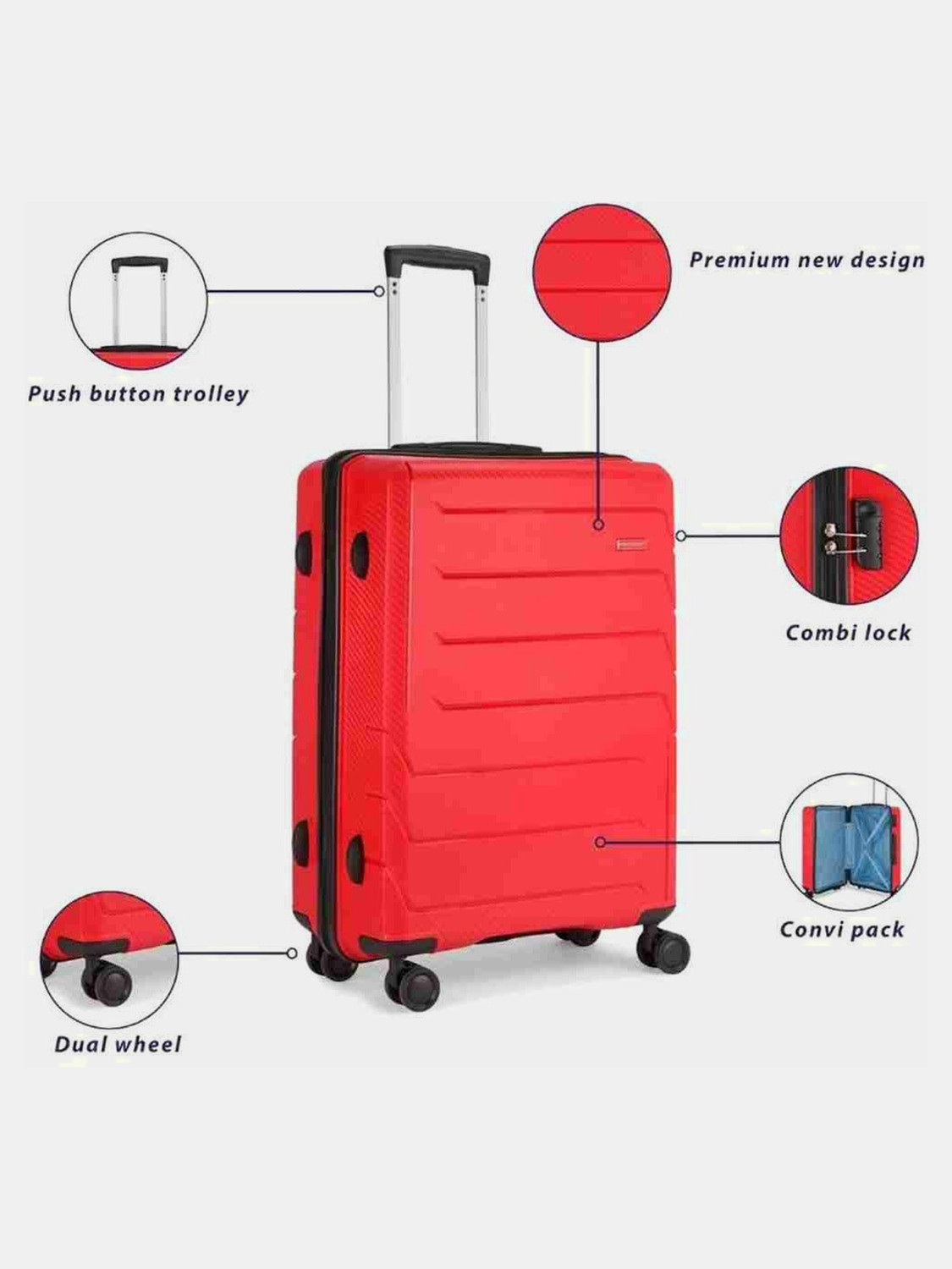 Image of ARISTOCRAT CHROMA STR SET ( SMALL+MEDIUM+LARGE SIZE ) Cabin & Check-in Set 8 Wheels - 28 inch