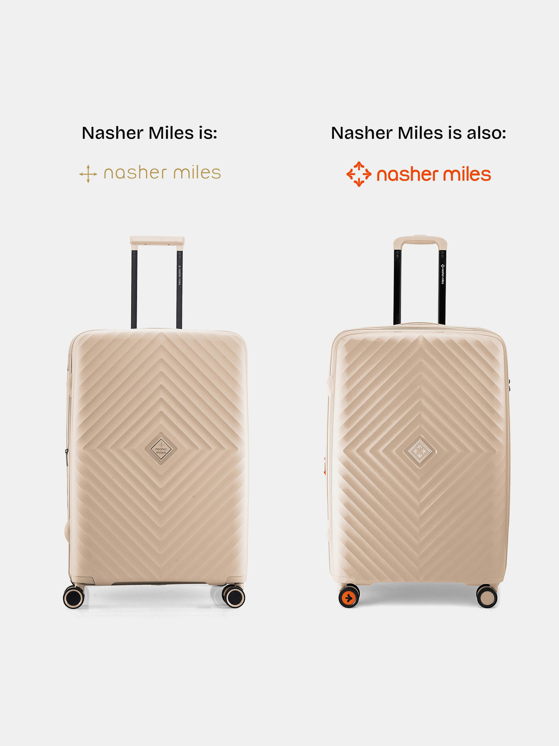Image of NASHER MILES Antwerp Expander Hardside Polypropylene Check-in Champagne 75CM Trolley Bag Expandable Check-in Suitcase 8 Wheels - 28 inch