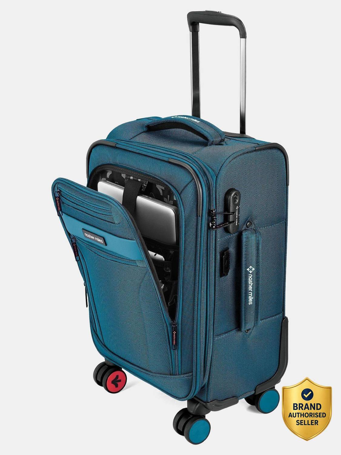 NASHER MILES Berlin Expander Soft-Sided Polyester 20 Inch Lightweight Travel Trolley Bag Expandable  Cabin Suitcase 8 Wheels - 20 inch