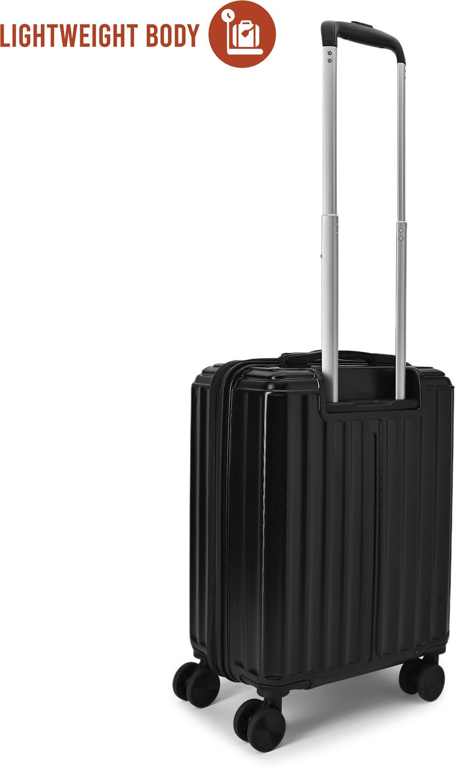 Image of KILLER Vicosta-Light-Weight & Durable Polycarbonate Black Hard Luggage Check-in Suitcase 8 Wheels - 20 Inch