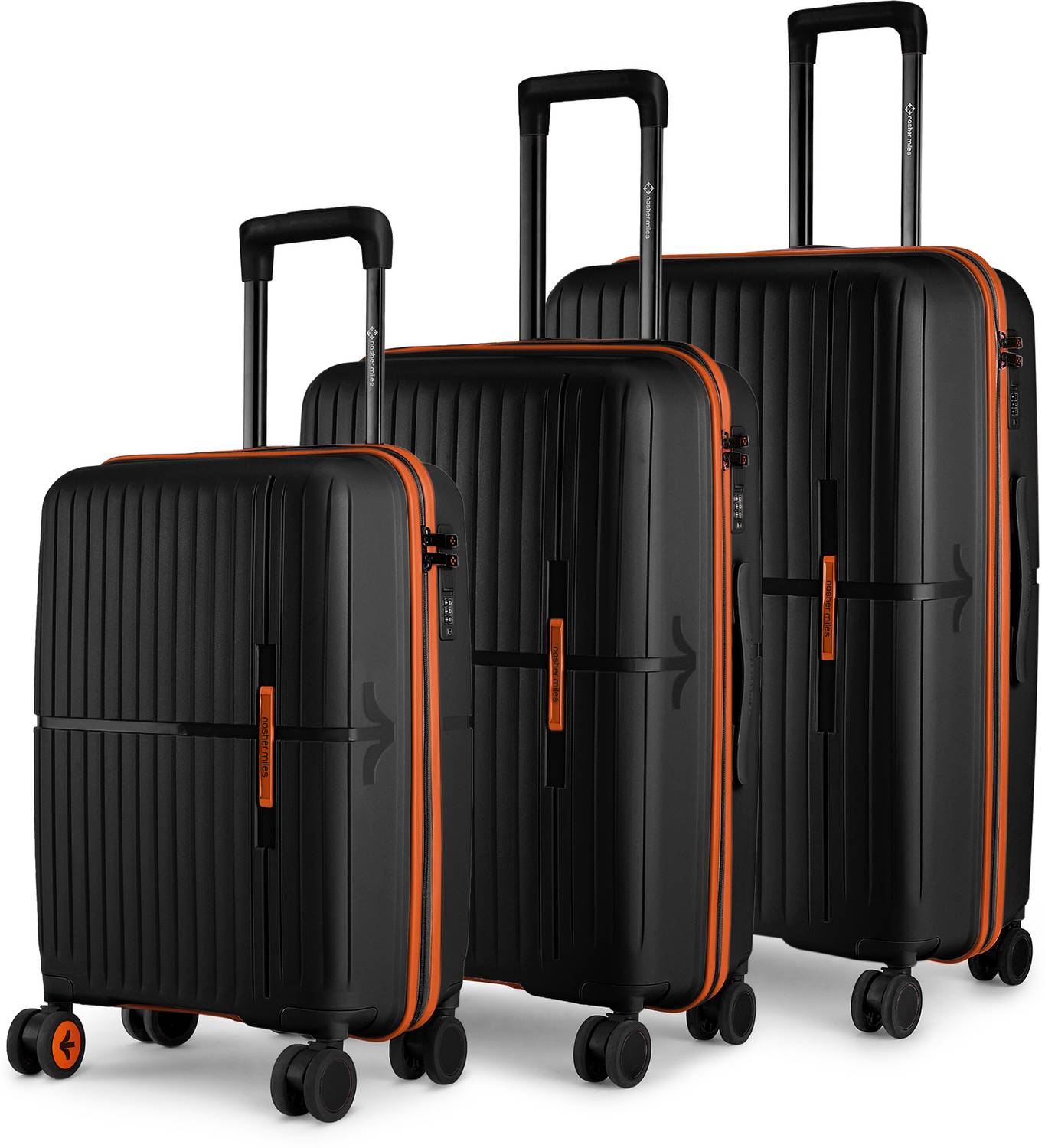 NASHER MILES 3-Piece Black Luggage Set 28 inch Pack of 3 - Image 1
