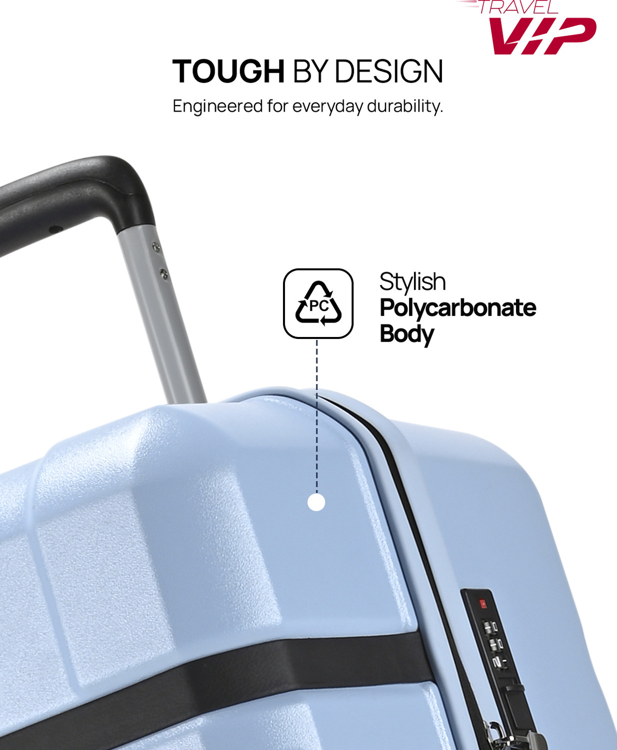 Image of VIP Bastion Check-in Trolley Bag | Hard Luggage with Flushed Combination Lock Check-in Suitcase 8 Wheels - 29 Inch