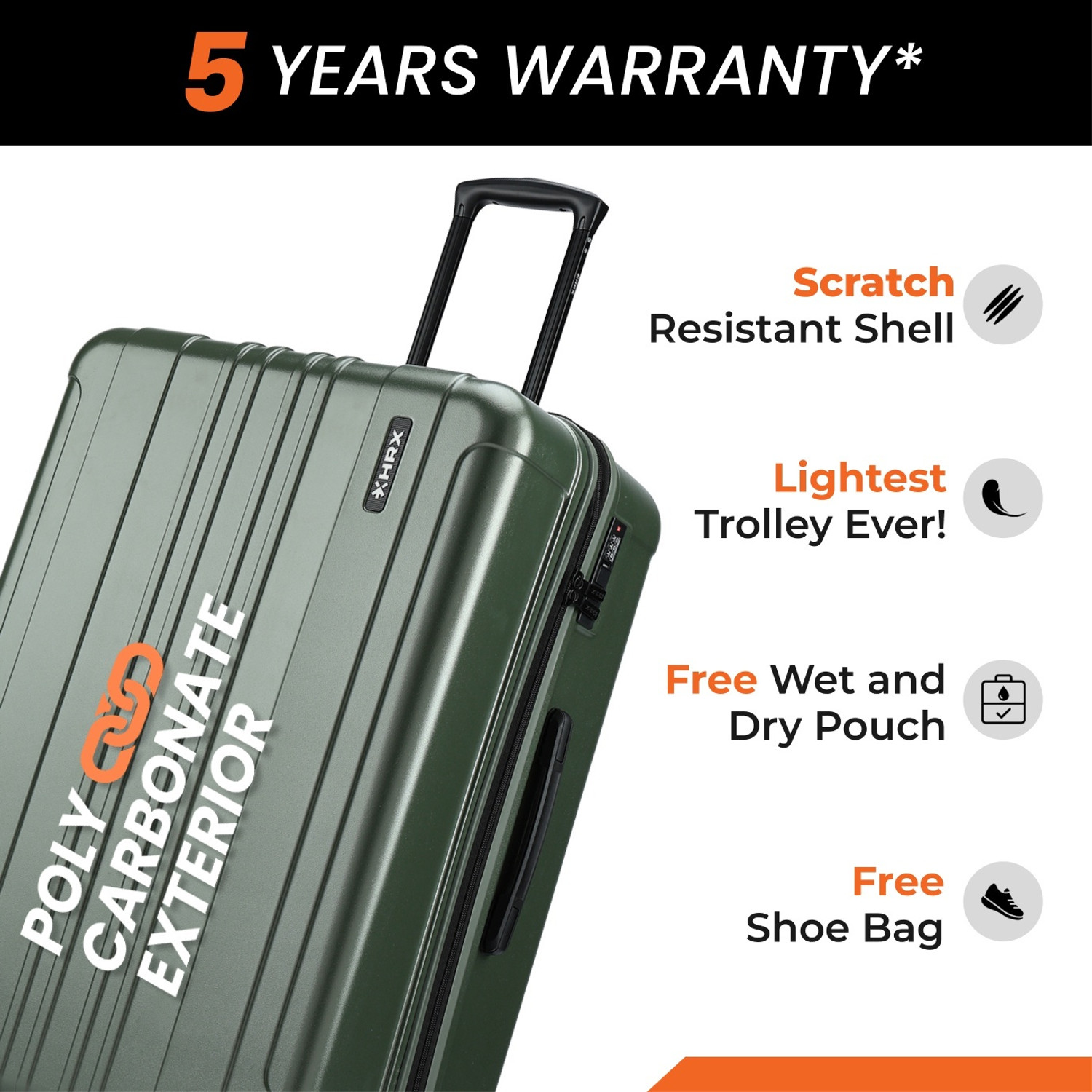 Image of HRX Force Check-in Suitcase 8 Wheels - 31 inch
